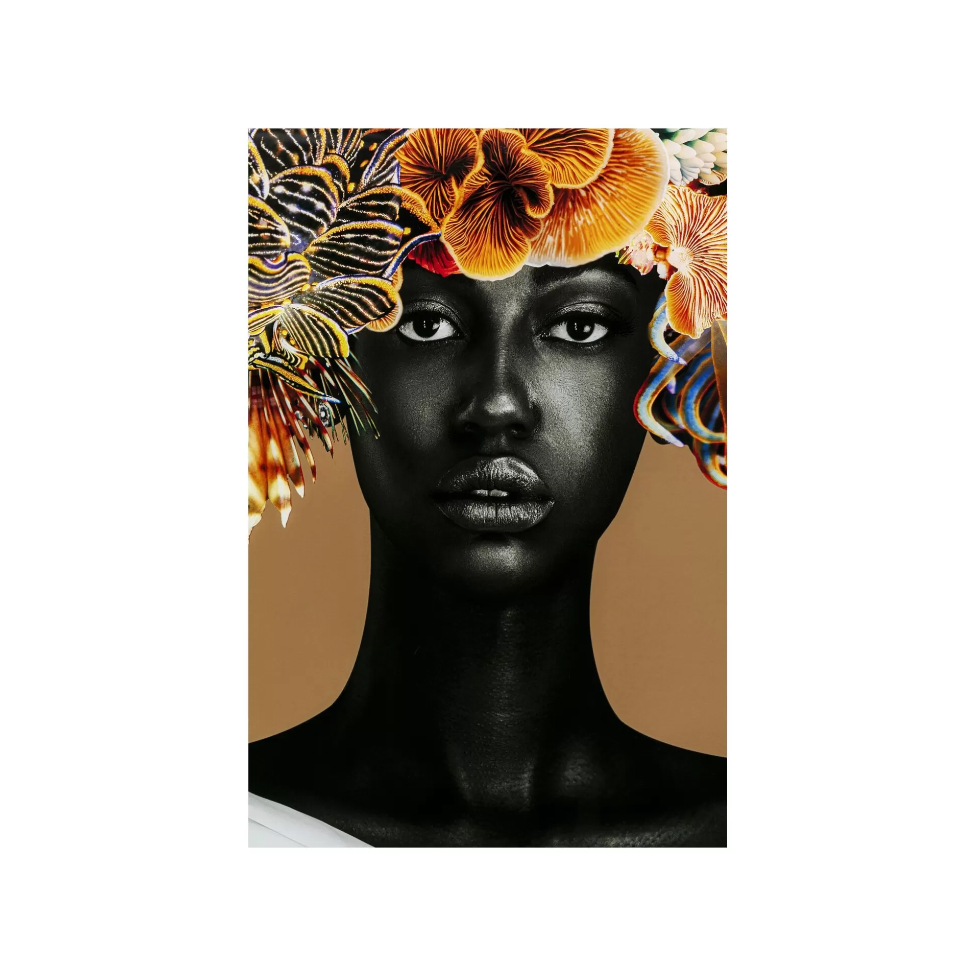 Affiche Encadrée Femme Coraux Poissons 120x120cm ^KARE Design Fashion