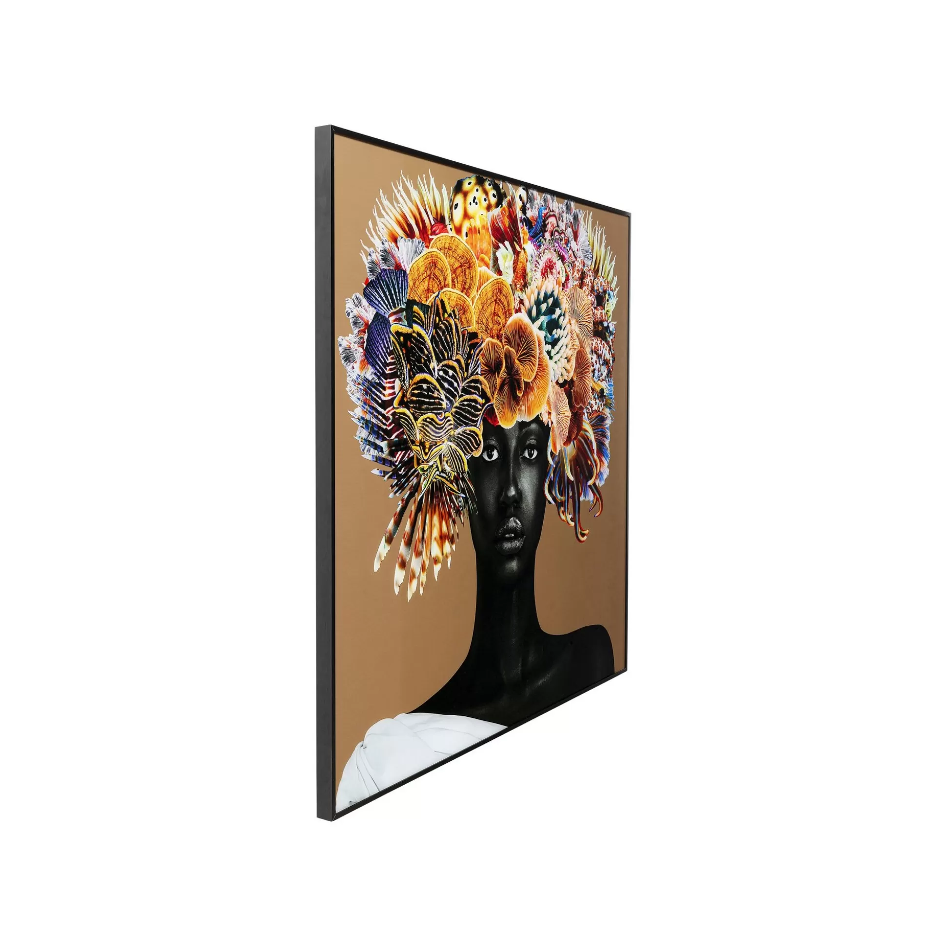 Affiche Encadrée Femme Coraux Poissons 120x120cm ^KARE Design Fashion