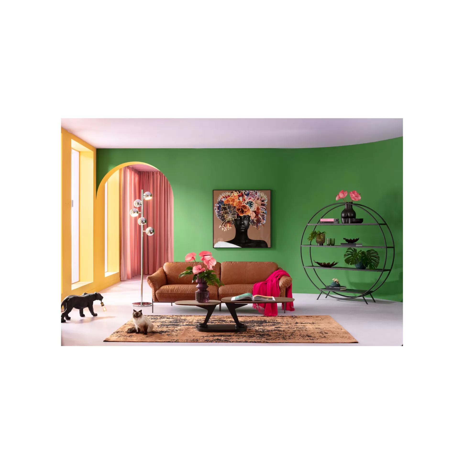 Affiche Encadrée Femme Coraux Poissons 120x120cm ^KARE Design Fashion