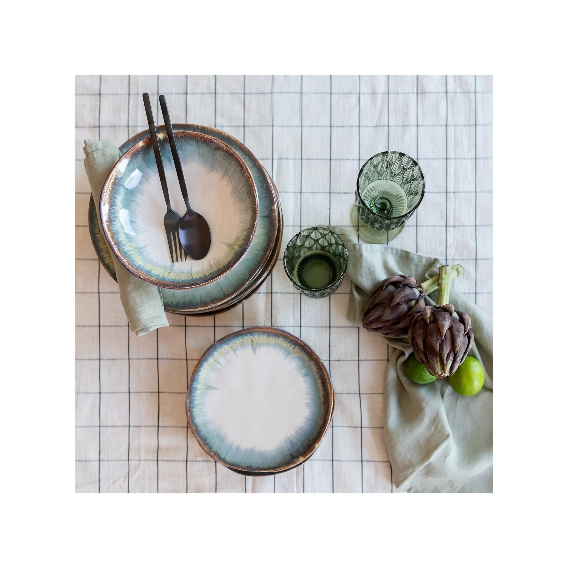 Assiettes Creuses Organic Bleues 20cm Set De 4 ^KARE Design New