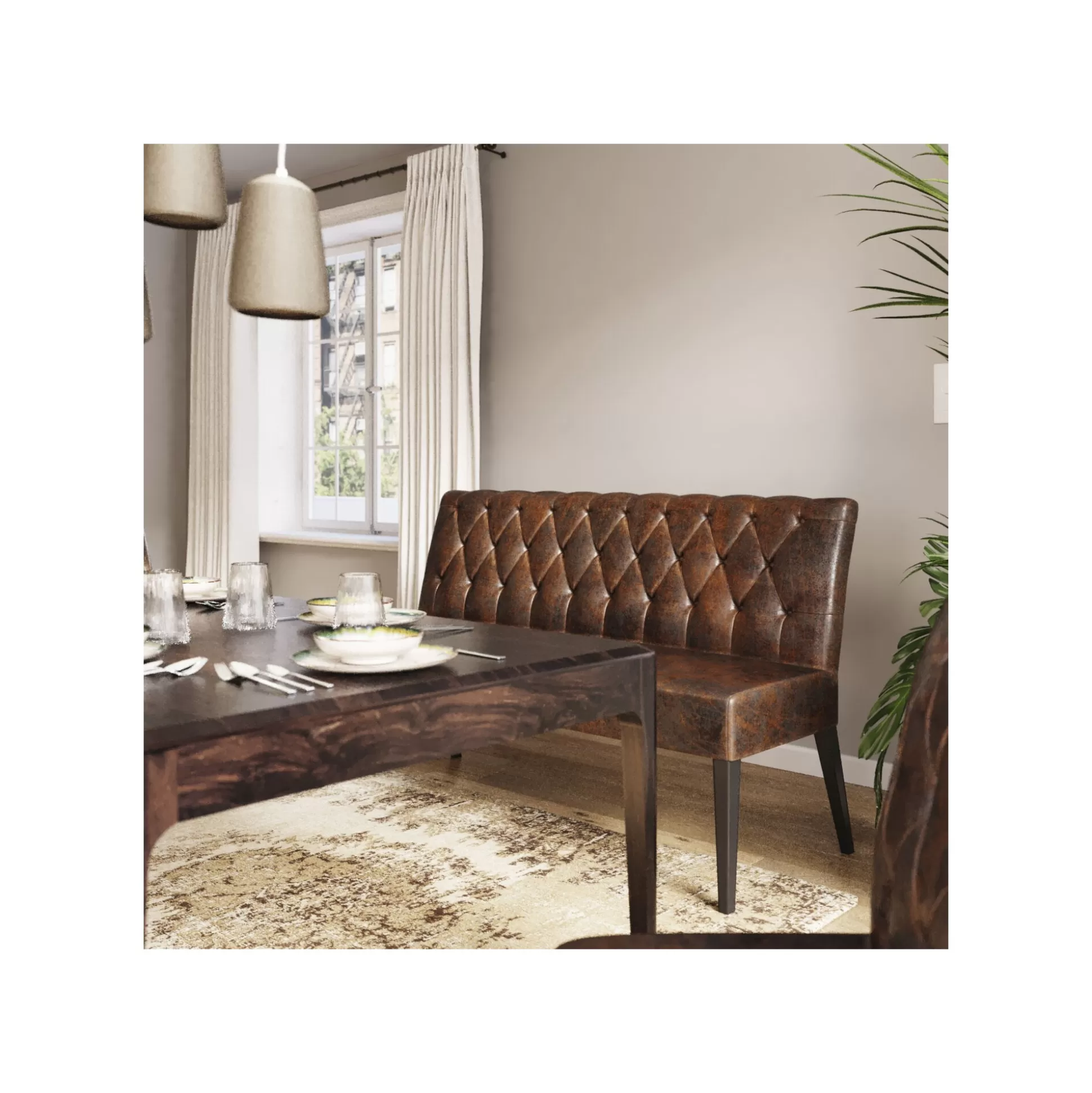 Banquette Econo Buttons Vintage ^KARE Design Outlet