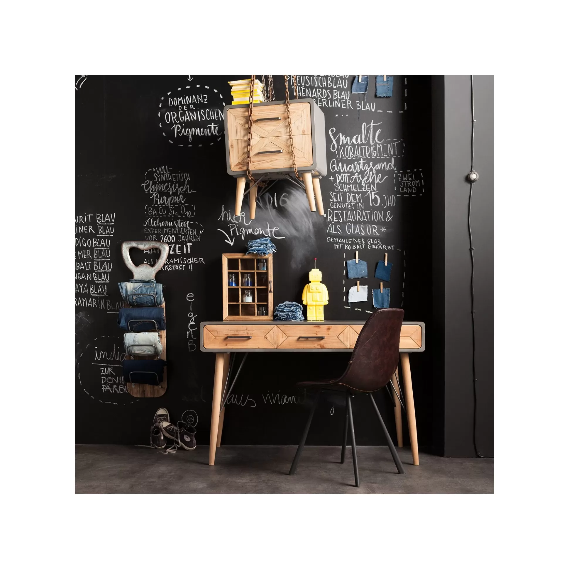 Bureau En Bois X Factory 3 Tiroirs 120x60cm ^KARE Design Shop