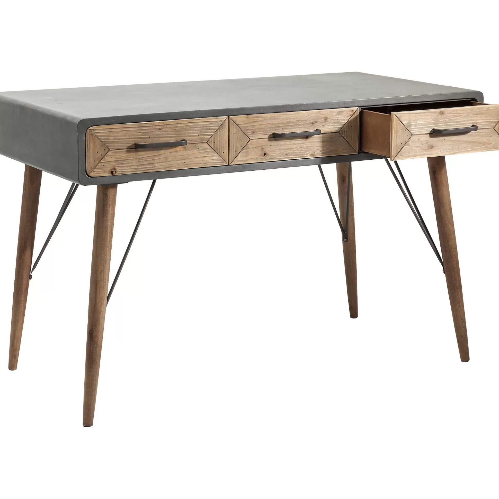 Bureau En Bois X Factory 3 Tiroirs 120x60cm ^KARE Design Shop