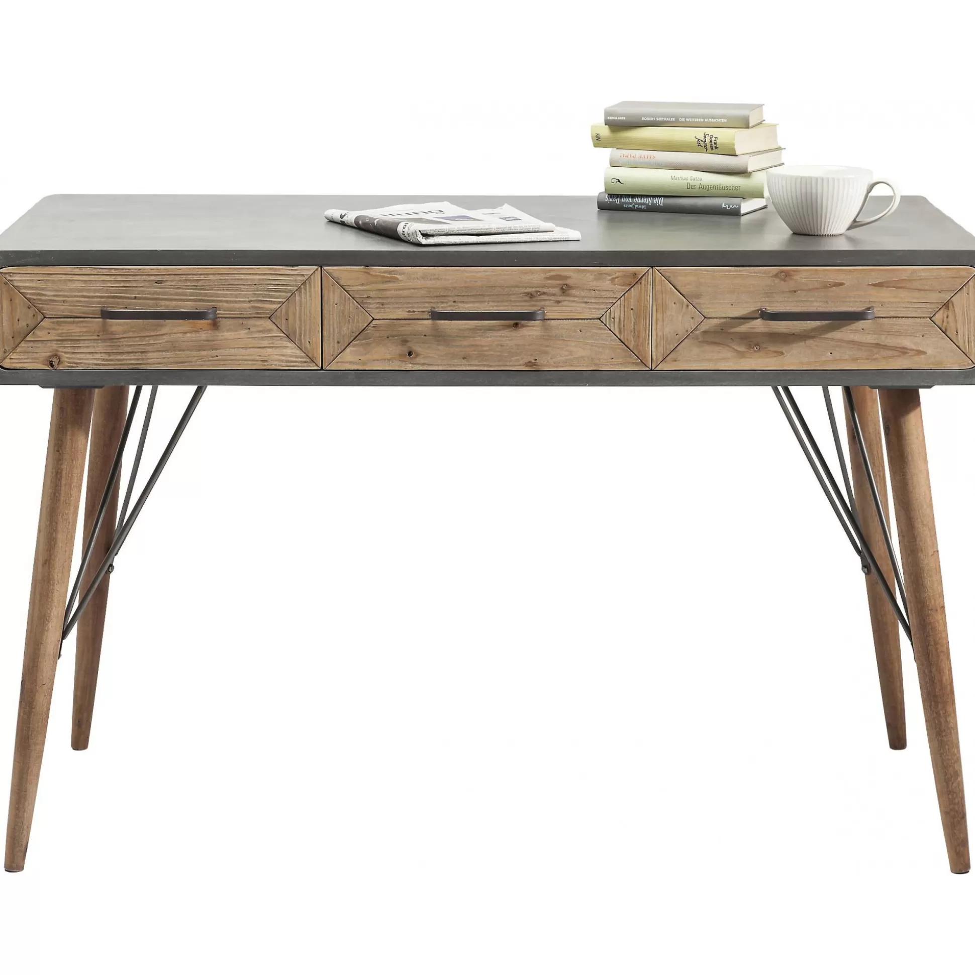 Bureau En Bois X Factory 3 Tiroirs 120x60cm ^KARE Design Shop