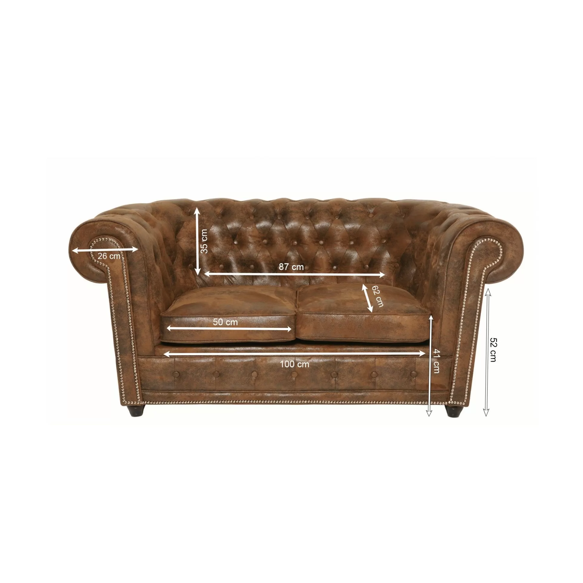 Canapé 2 Places Oxford Vintage Rivet ^KARE Design Flash Sale