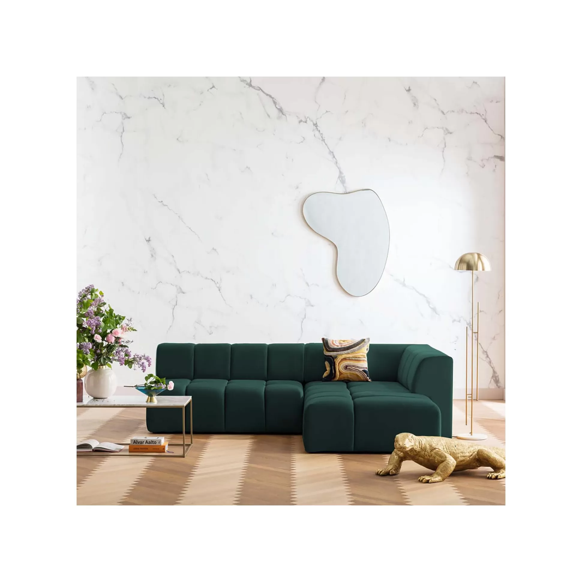 Canapé D'angle Belami Droite Vert Foncé ^KARE Design Hot