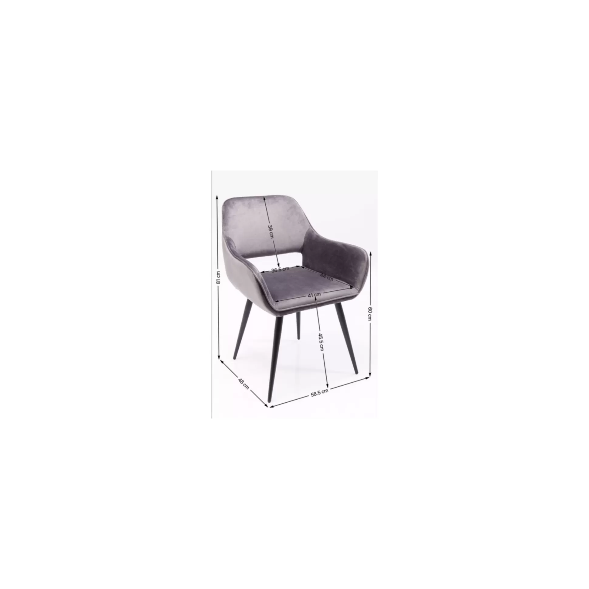 Chaise Avec Accoudoirs San Francisco Velours Bleu Pétrole ^KARE Design Sale