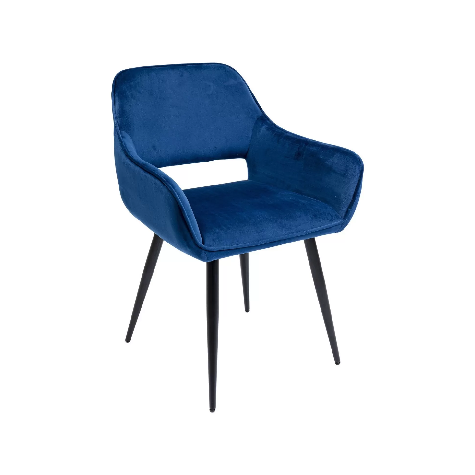 Chaise Avec Accoudoirs San Francisco Velours Bleu Pétrole ^KARE Design Sale