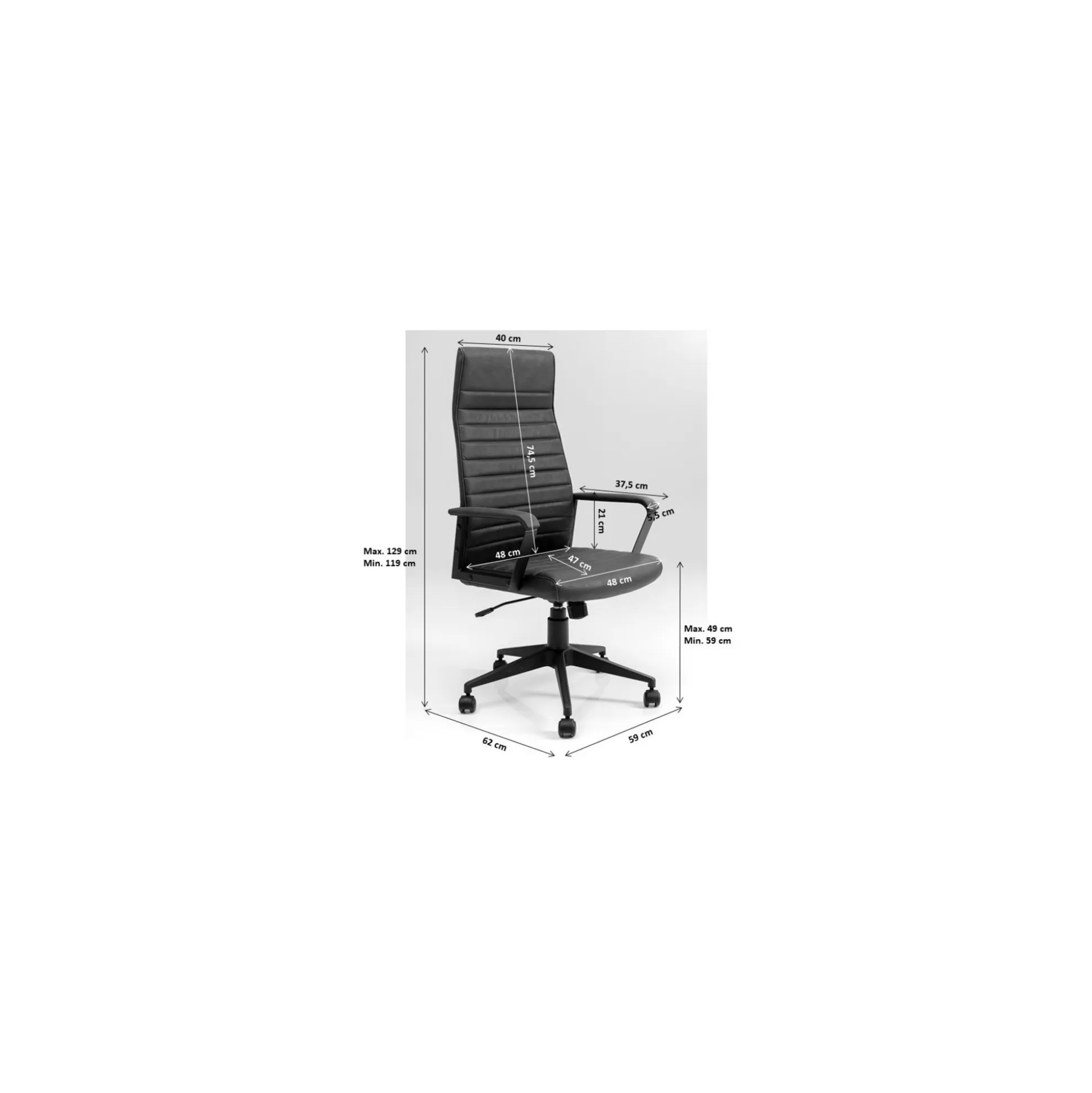 Chaise De Bureau Pivotante Labora Haute Marron Foncé ^KARE Design Best