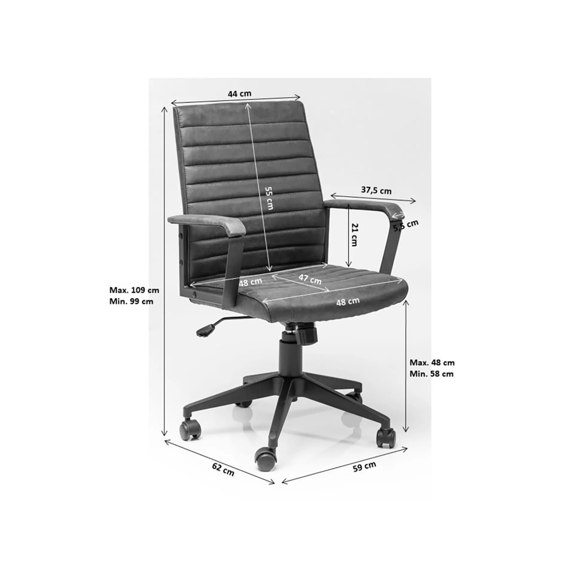 Chaise De Bureau Pivotante Labora Marron Foncé ^KARE Design Shop