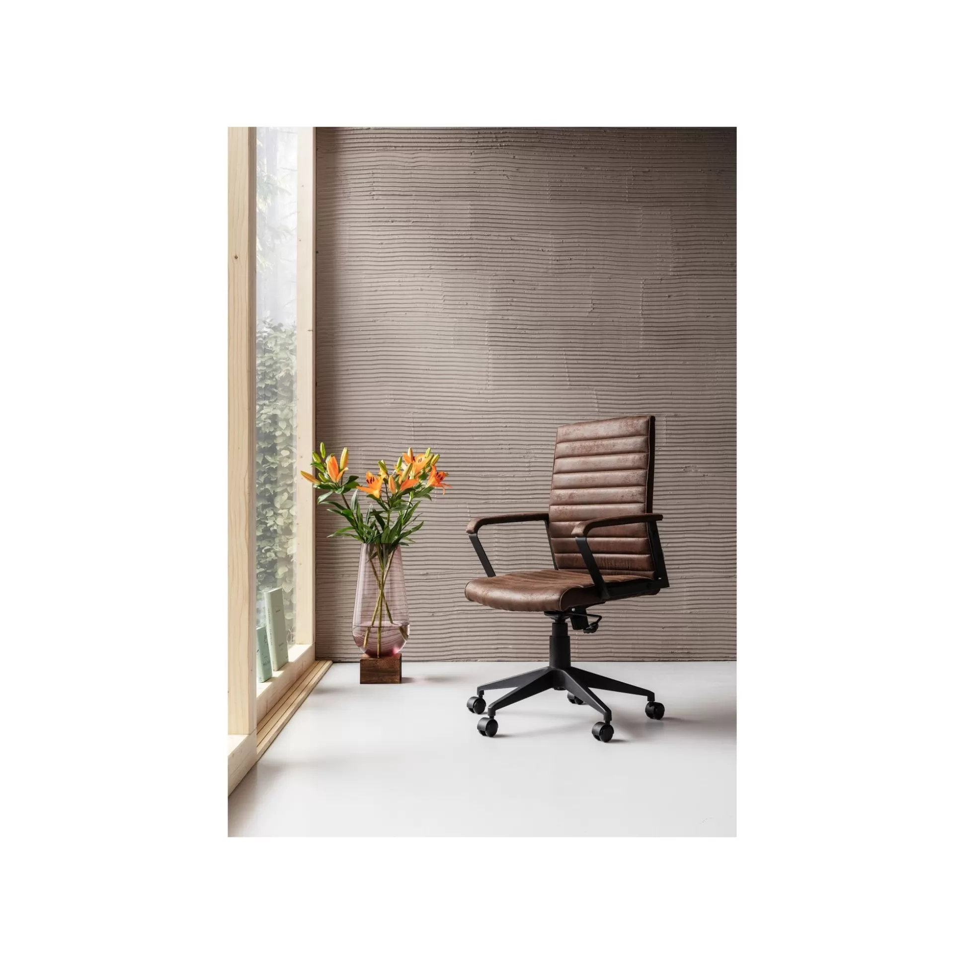 Chaise De Bureau Pivotante Labora Marron Foncé ^KARE Design Shop