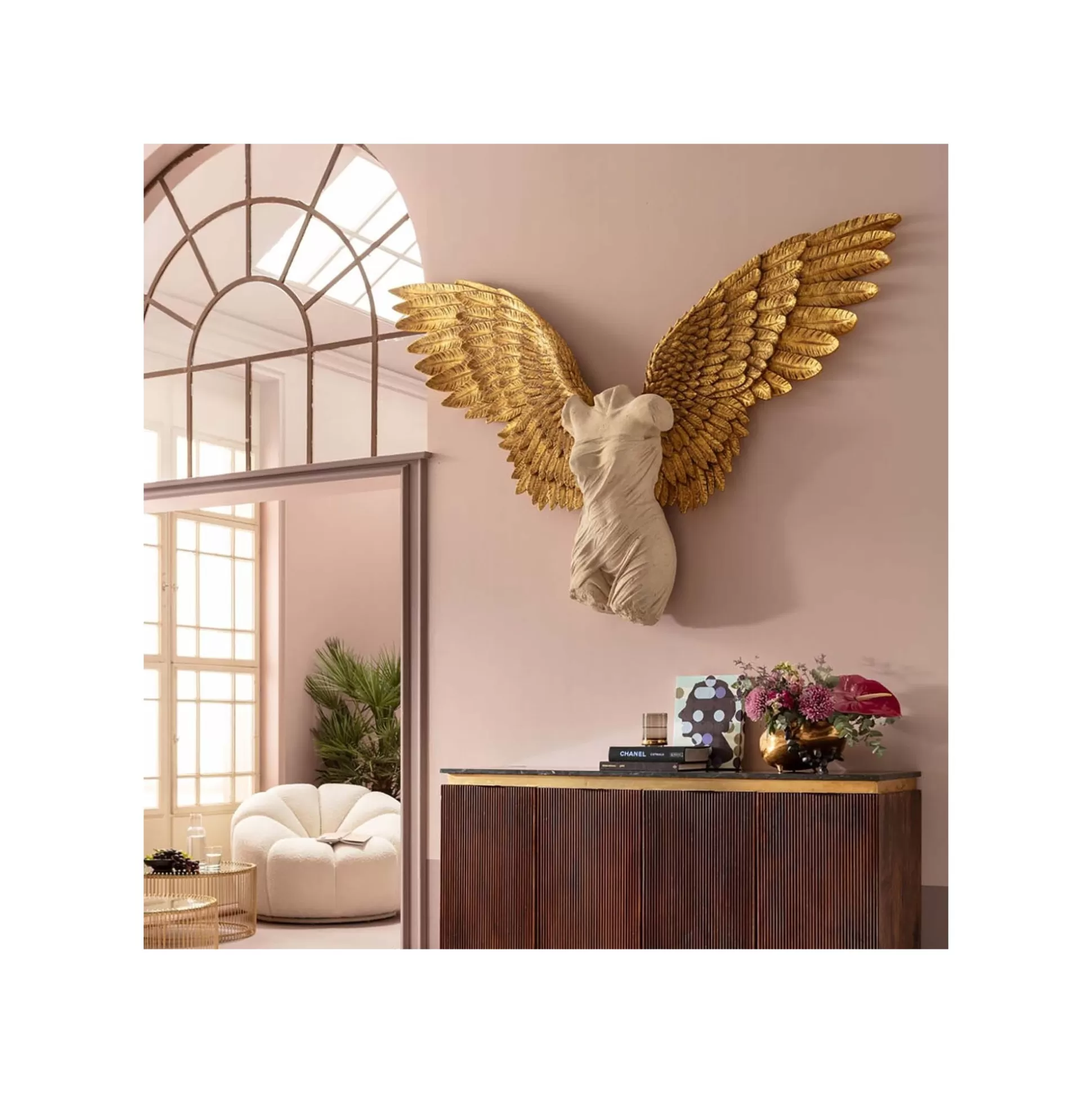 Déco Murale Buste Femme Ailes Dorées 203x140cm ^KARE Design Best Sale