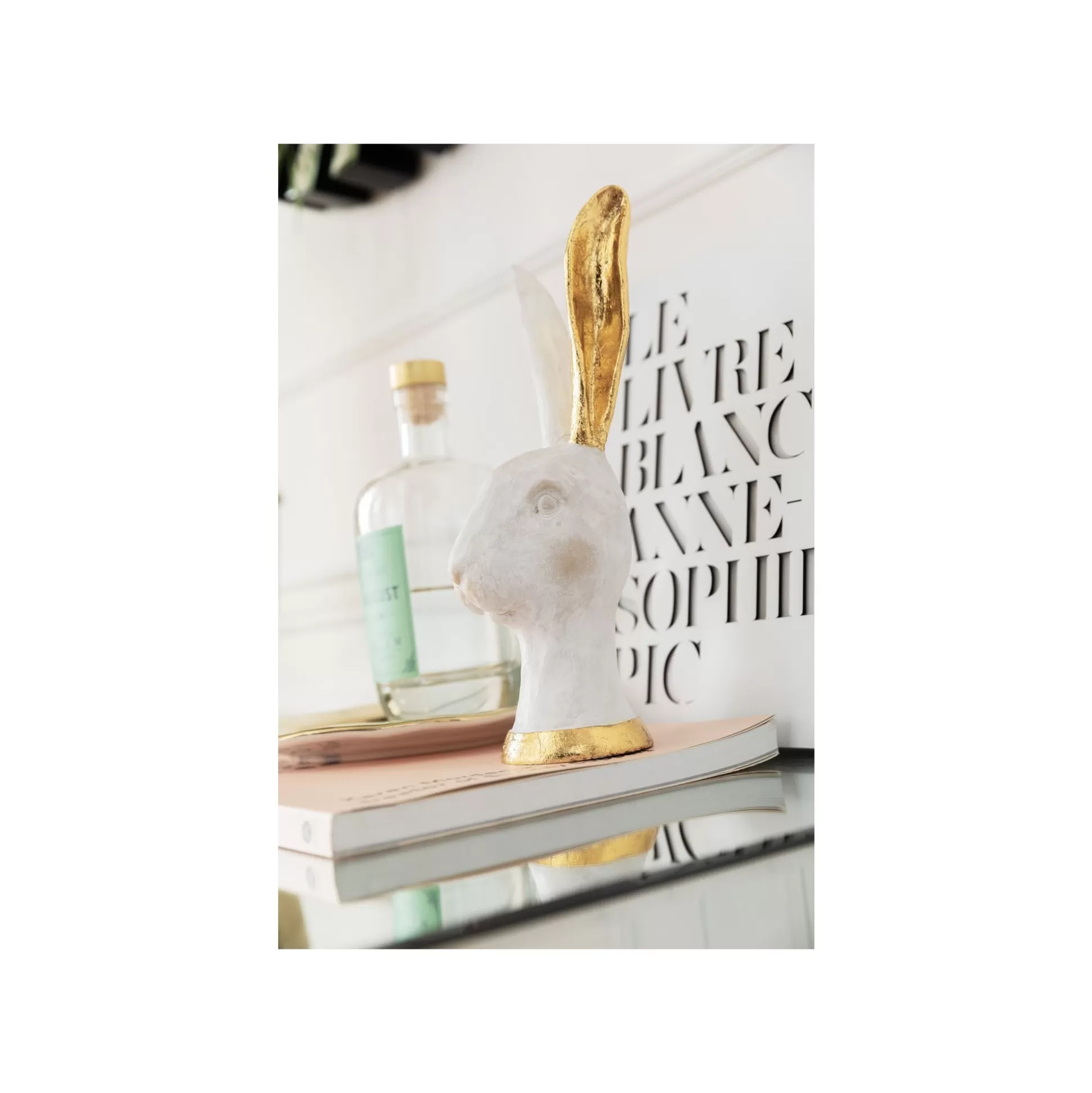 Déco Tête De Lapin Blanc Et Doré 30cm ^KARE Design Flash Sale