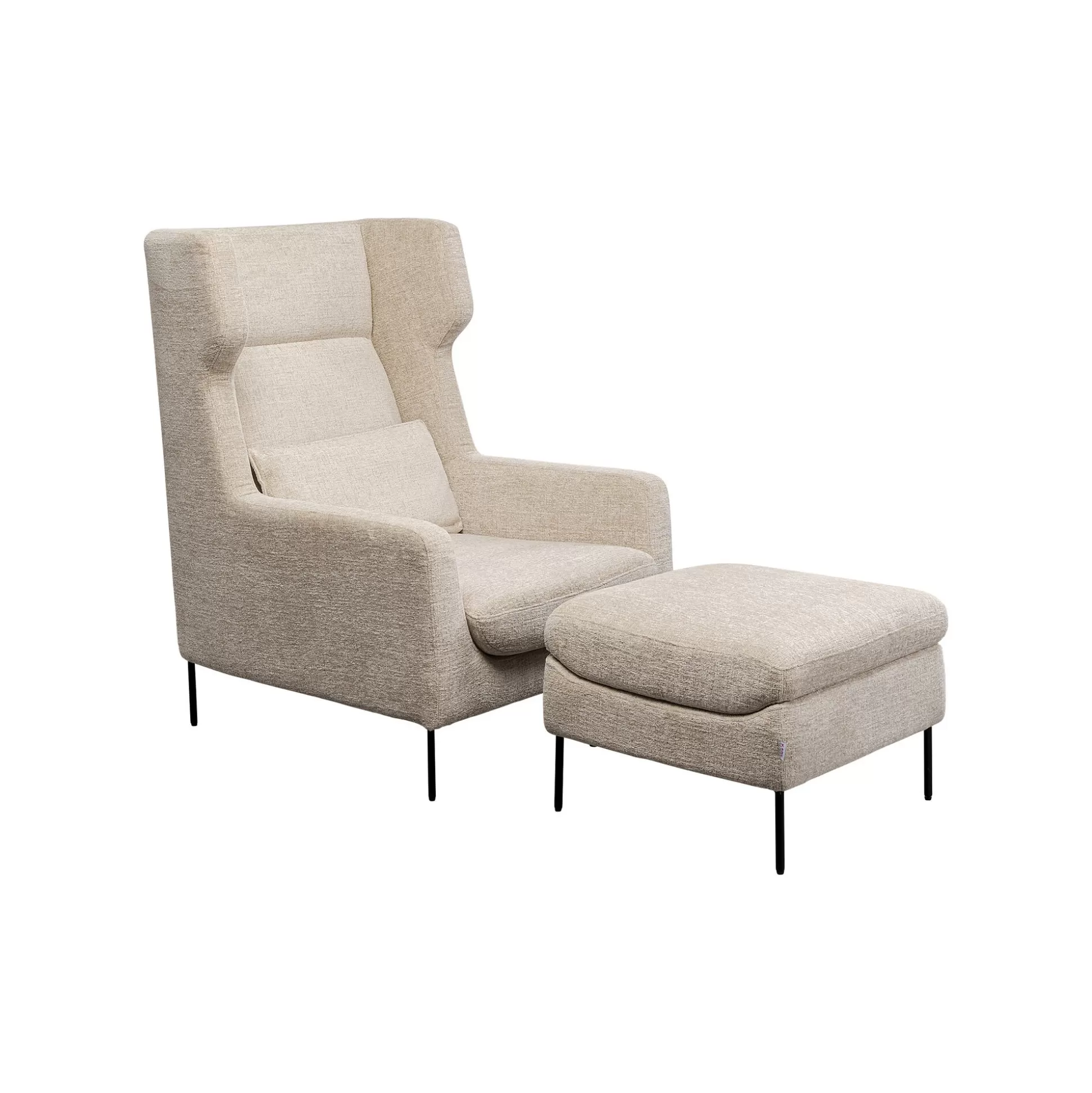 Fauteuil Et Repose-pieds Quinn Beige ^KARE Design Best Sale