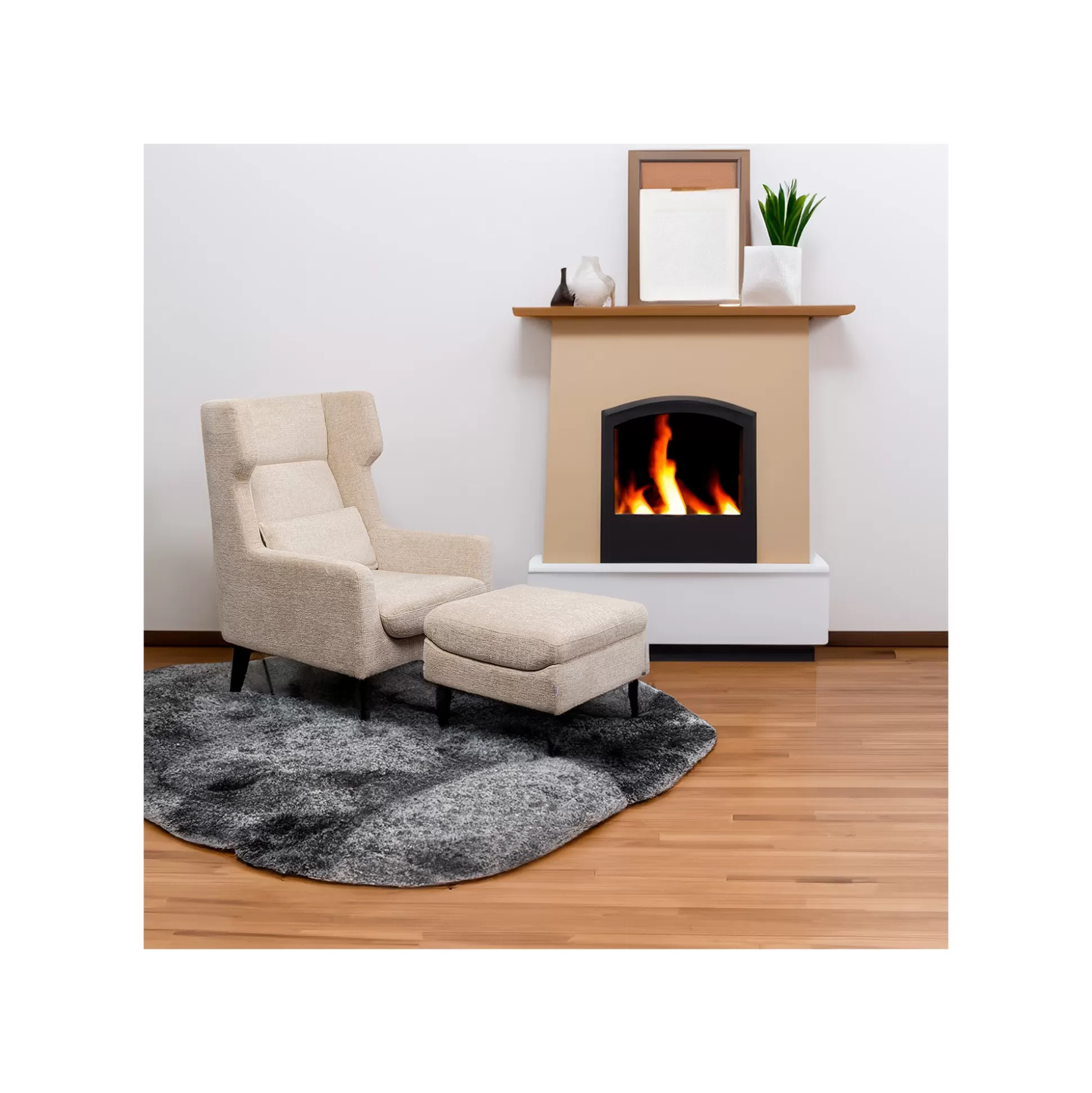 Fauteuil Et Repose-pieds Quinn Beige ^KARE Design Best Sale