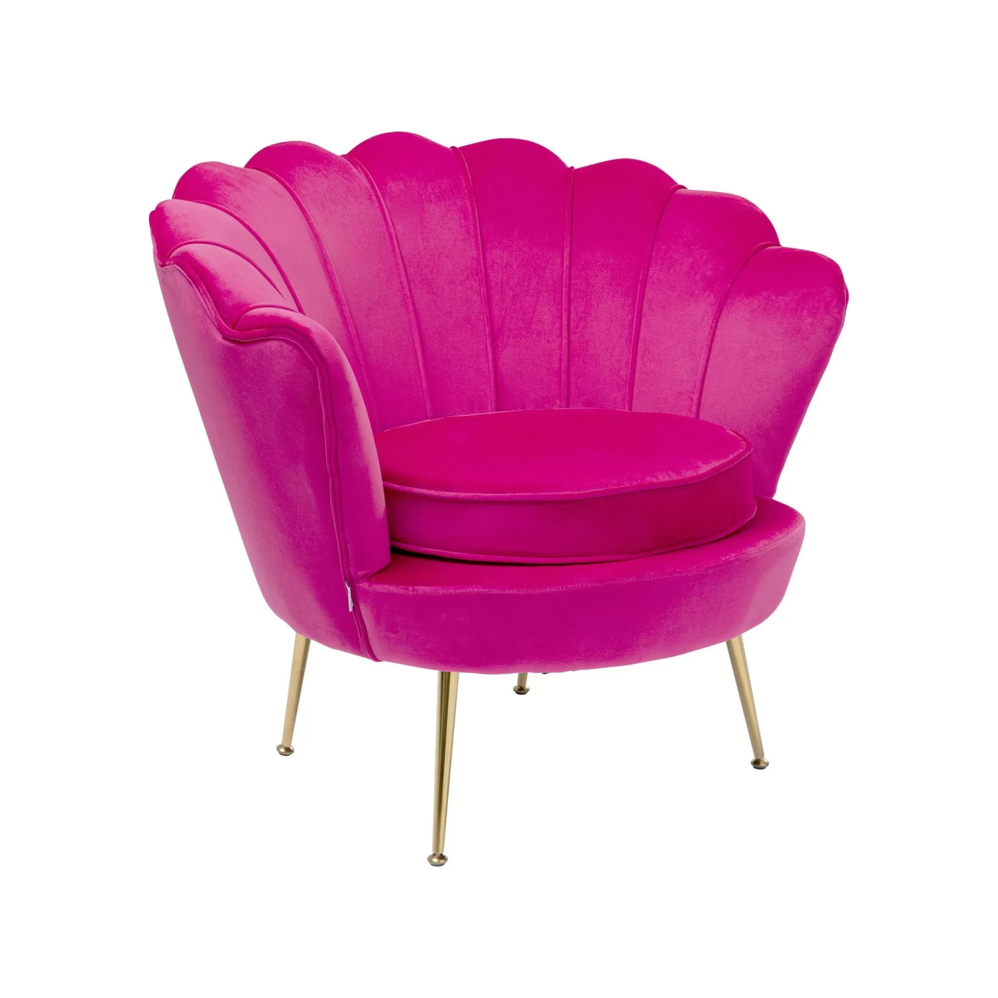 Fauteuil Water Lily Velours Fuchsia Et Acier Doré ^KARE Design Best Sale