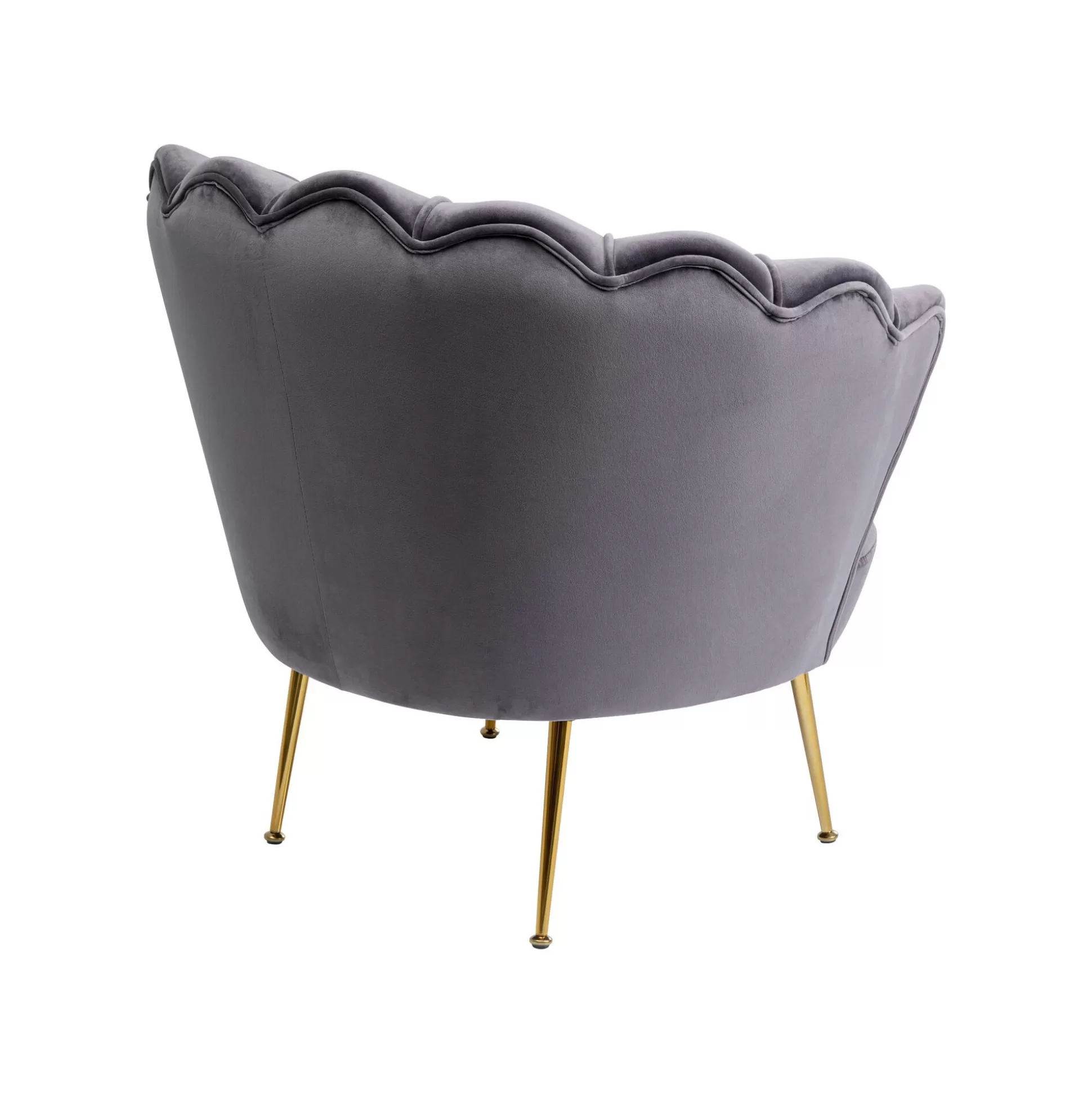 Fauteuil Water Lily Velours Gris Et Acier Doré ^KARE Design Store