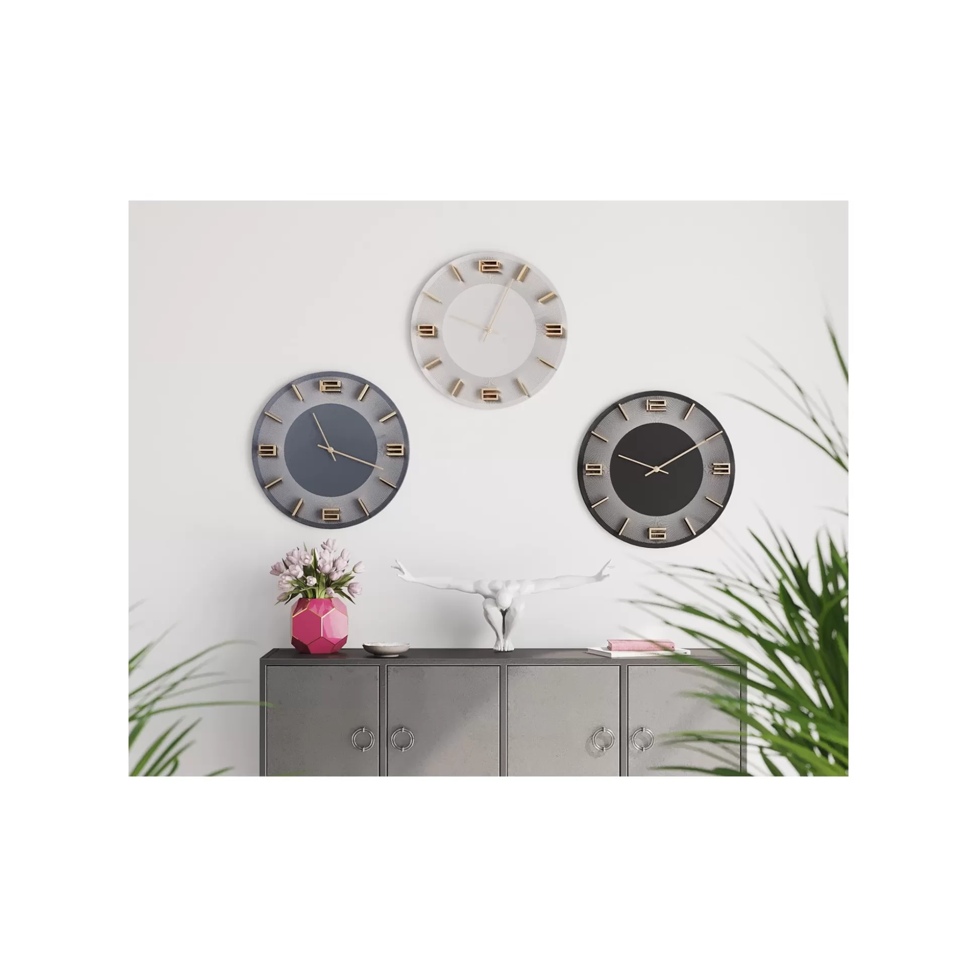 Horloge Murale Leonardo Blanche Et Dorée ^KARE Design Clearance