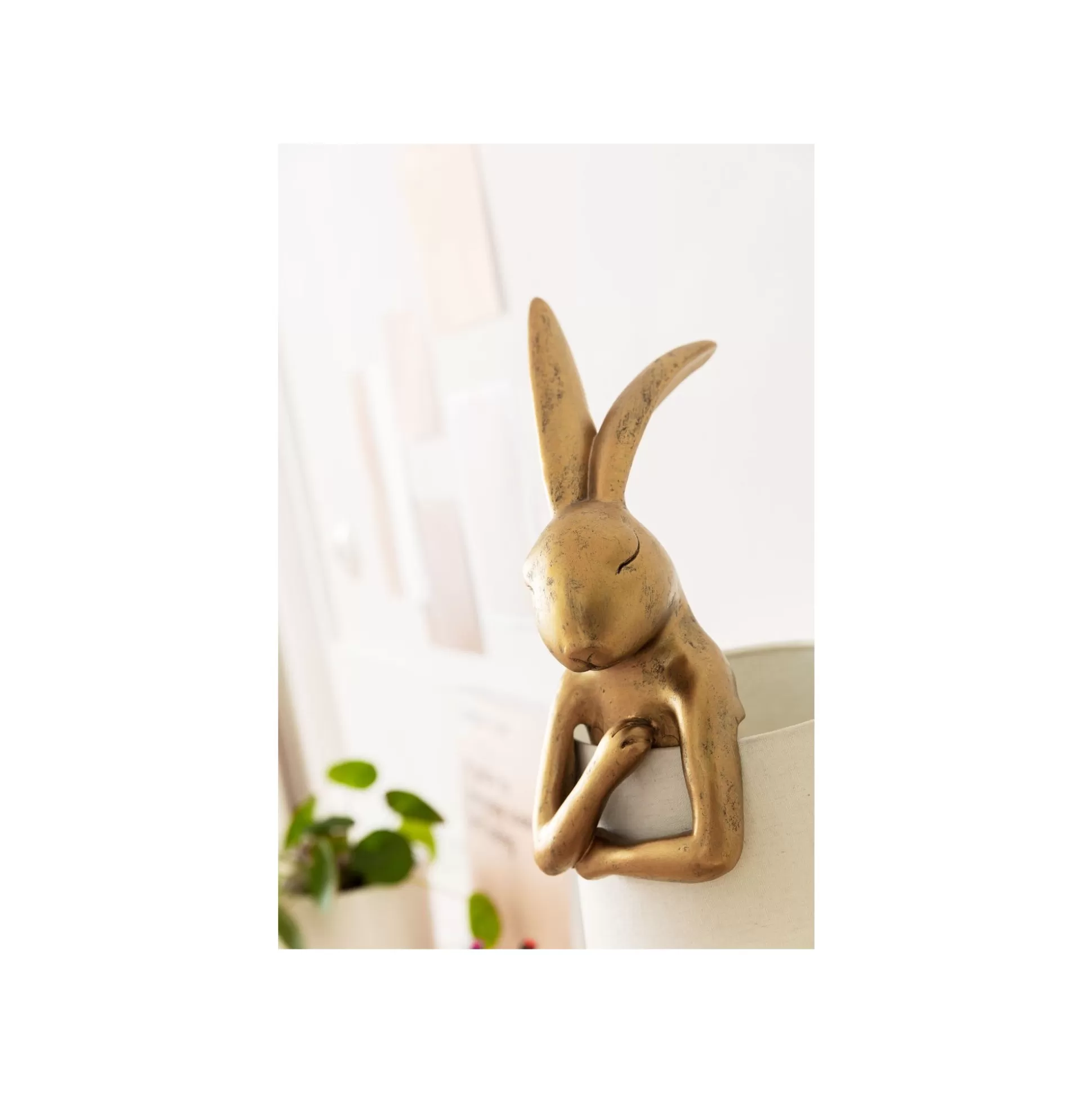 Lampe Animal Lapin Dorée Et Beige 68cm ^KARE Design Outlet