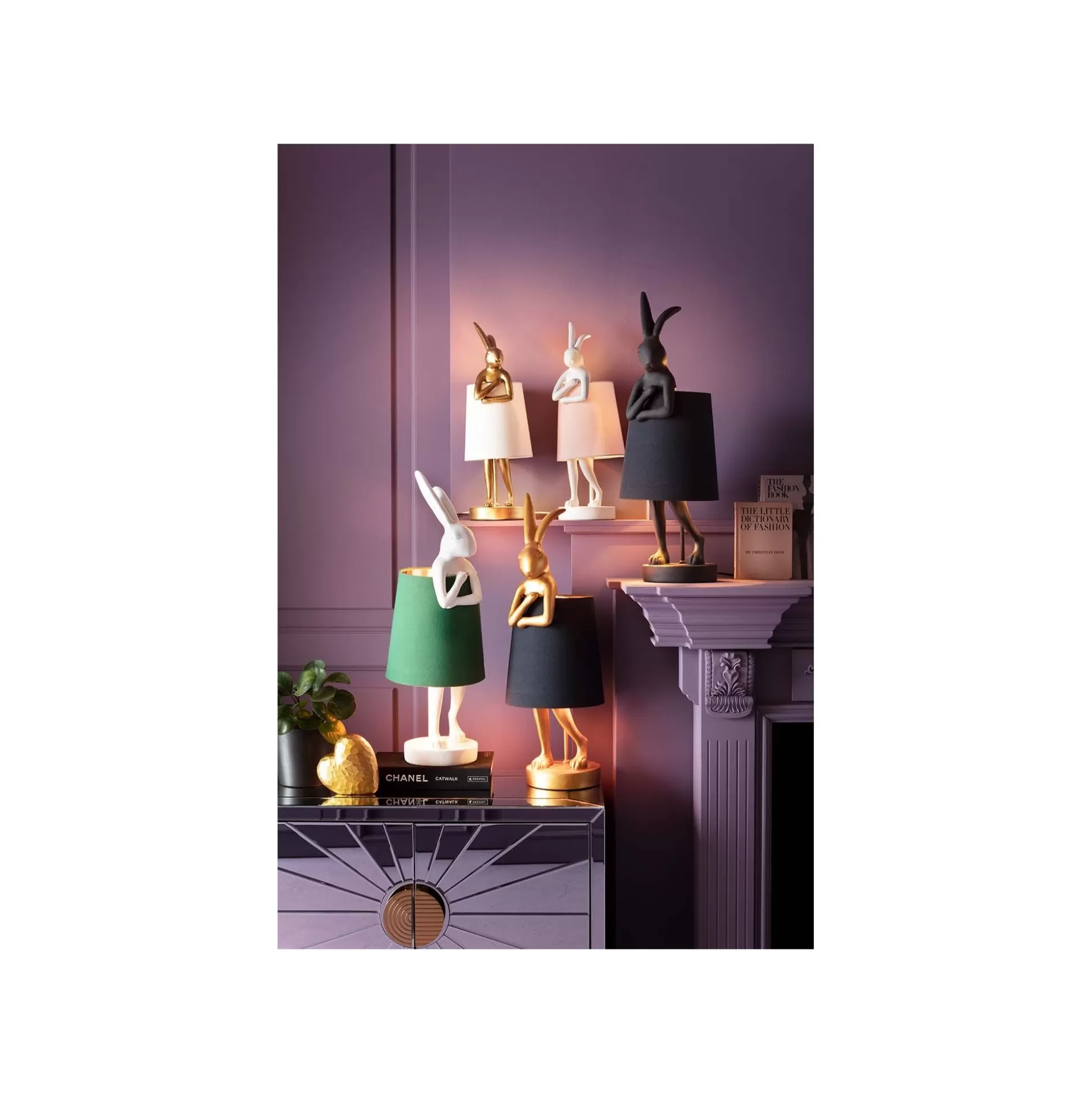Lampe Animal Lapin Dorée Et Beige 68cm ^KARE Design Outlet