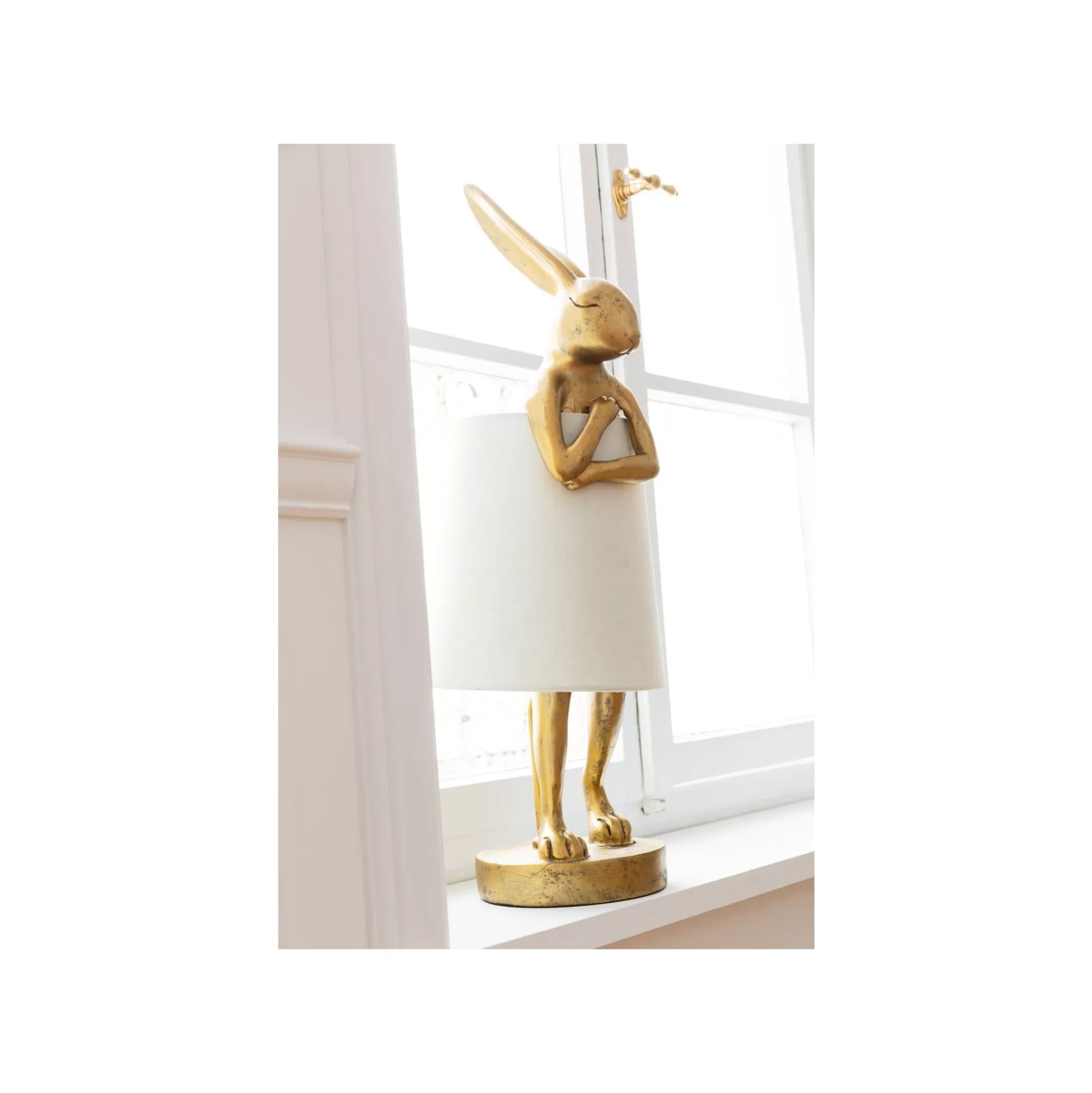 Lampe Animal Lapin Dorée Et Beige 68cm ^KARE Design Outlet