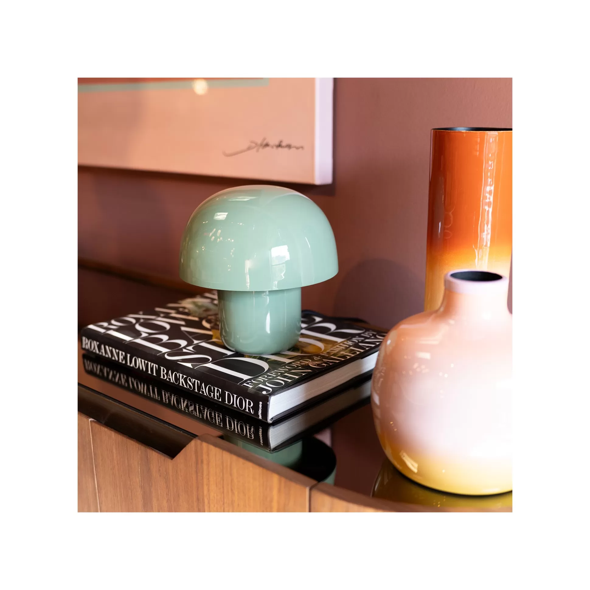lampe_mushroom_cm_bleue_kare_design_5.webp Lampe Mushroom 27cm Bleue ^KARE Design Sale