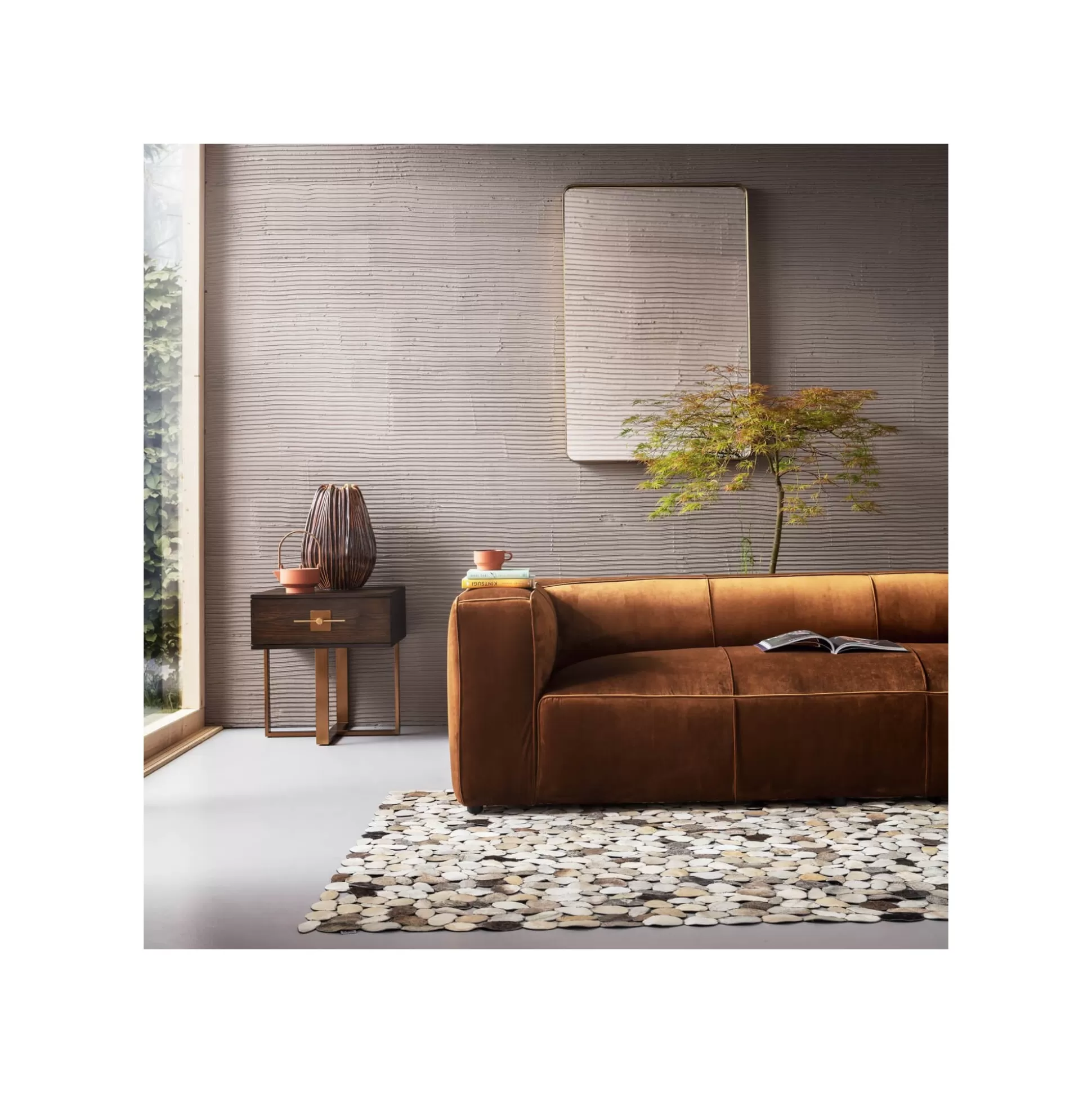 Miroir Curve Rectangulaire Laiton 120x80cm ^KARE Design Best Sale