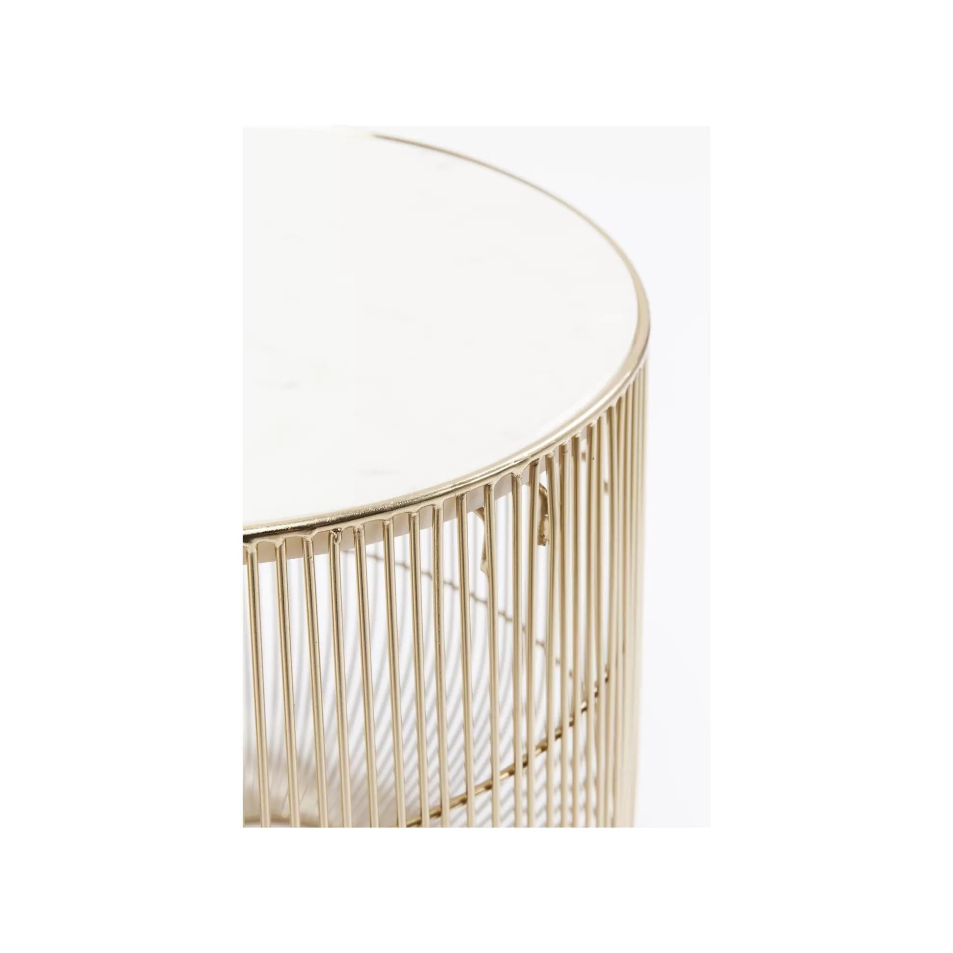 Table D'appoint Beam Dorée Marbre Blanc 32cm ^KARE Design Fashion