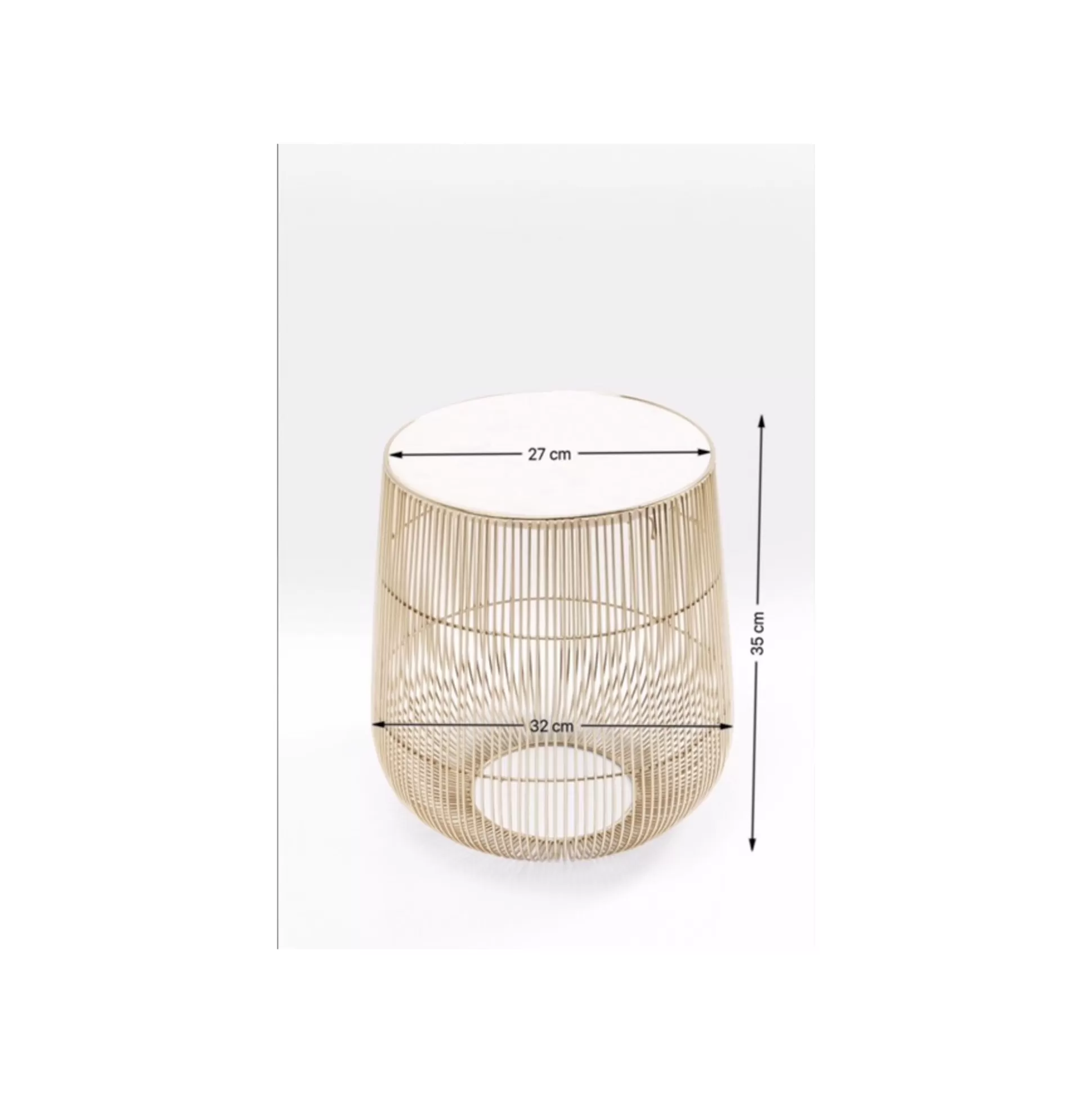 Table D'appoint Beam Dorée Marbre Blanc 32cm ^KARE Design Fashion