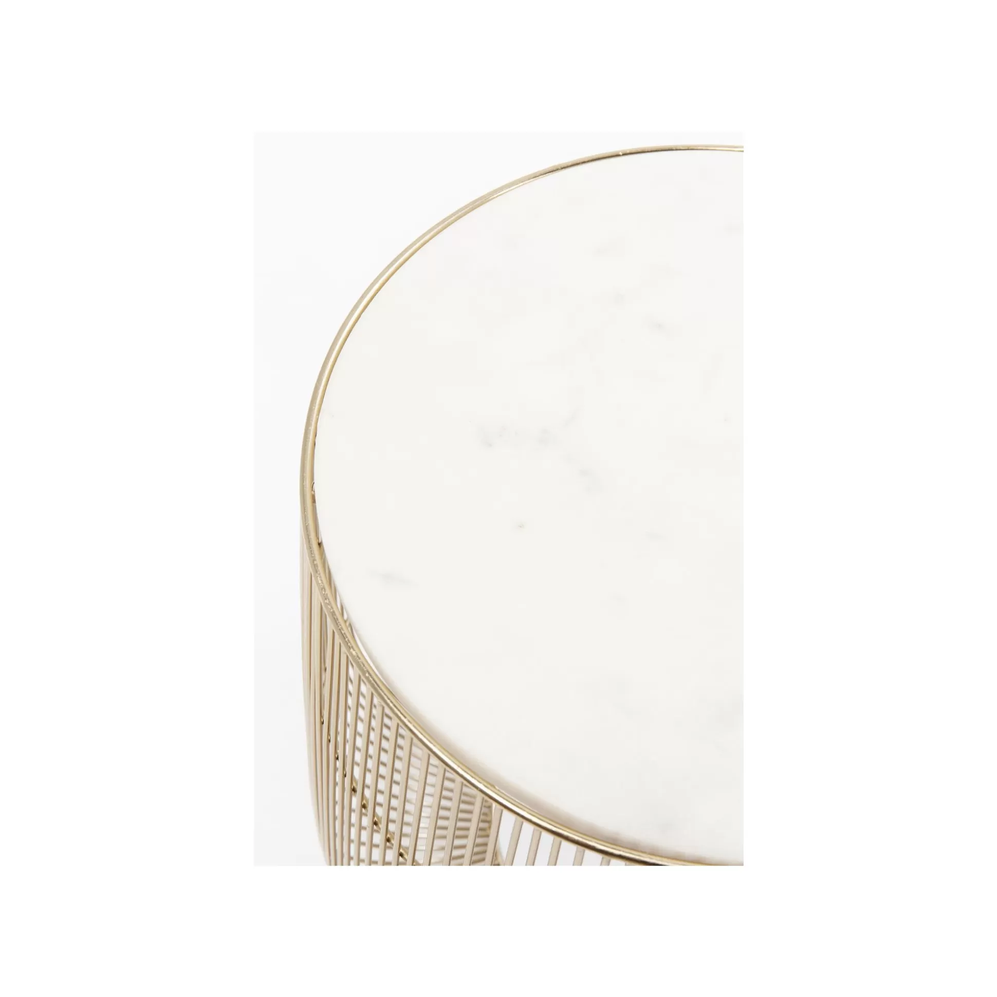 Table D'appoint Beam Dorée Marbre Blanc 32cm ^KARE Design Fashion