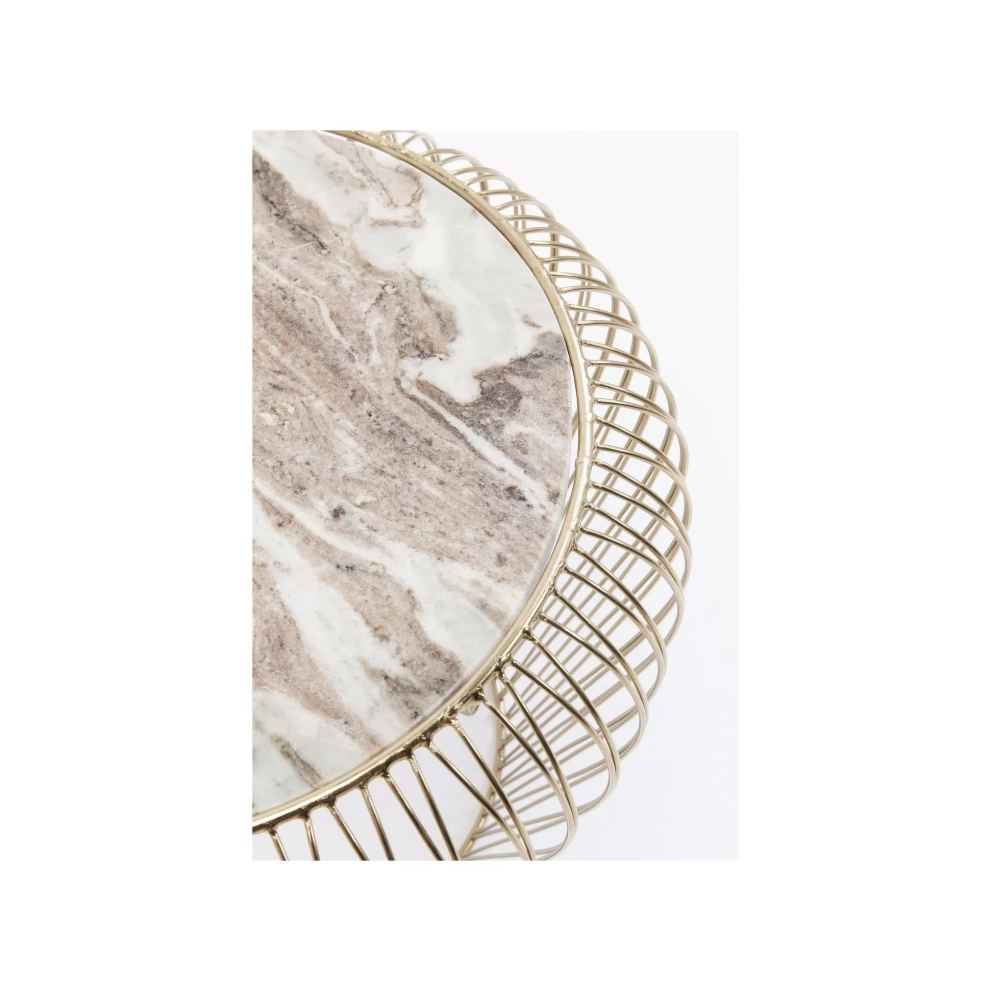 Table D'appoint Beam Dorée Marbre Gris 43cm ^KARE Design Shop