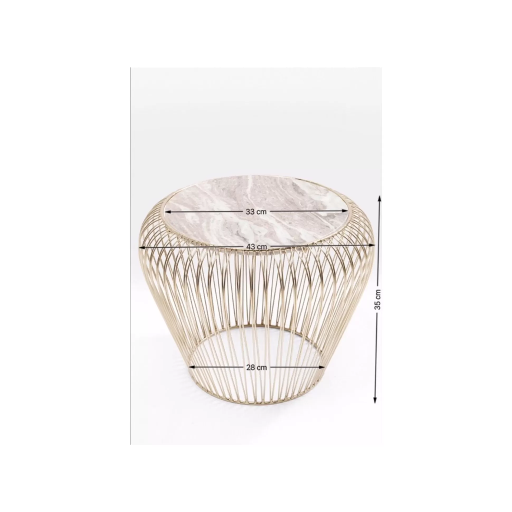 Table D'appoint Beam Dorée Marbre Gris 43cm ^KARE Design Shop