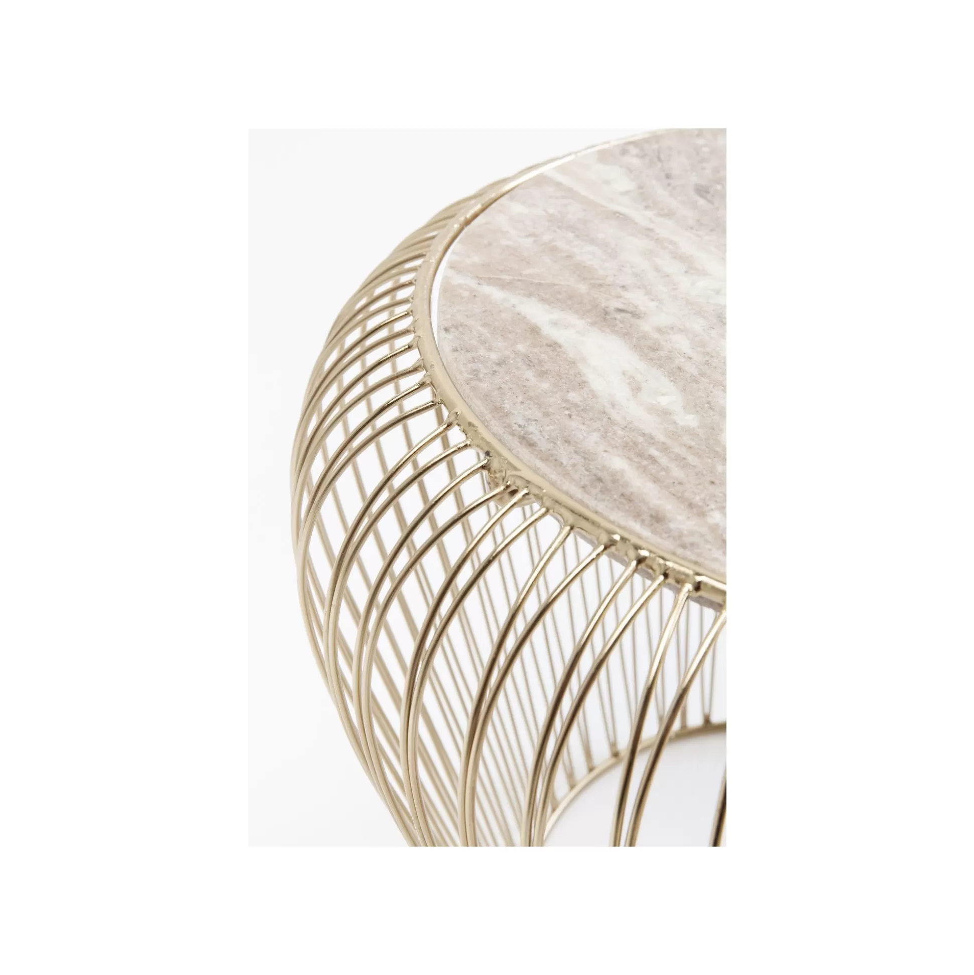 Table D'appoint Beam Dorée Marbre Gris 43cm ^KARE Design Shop