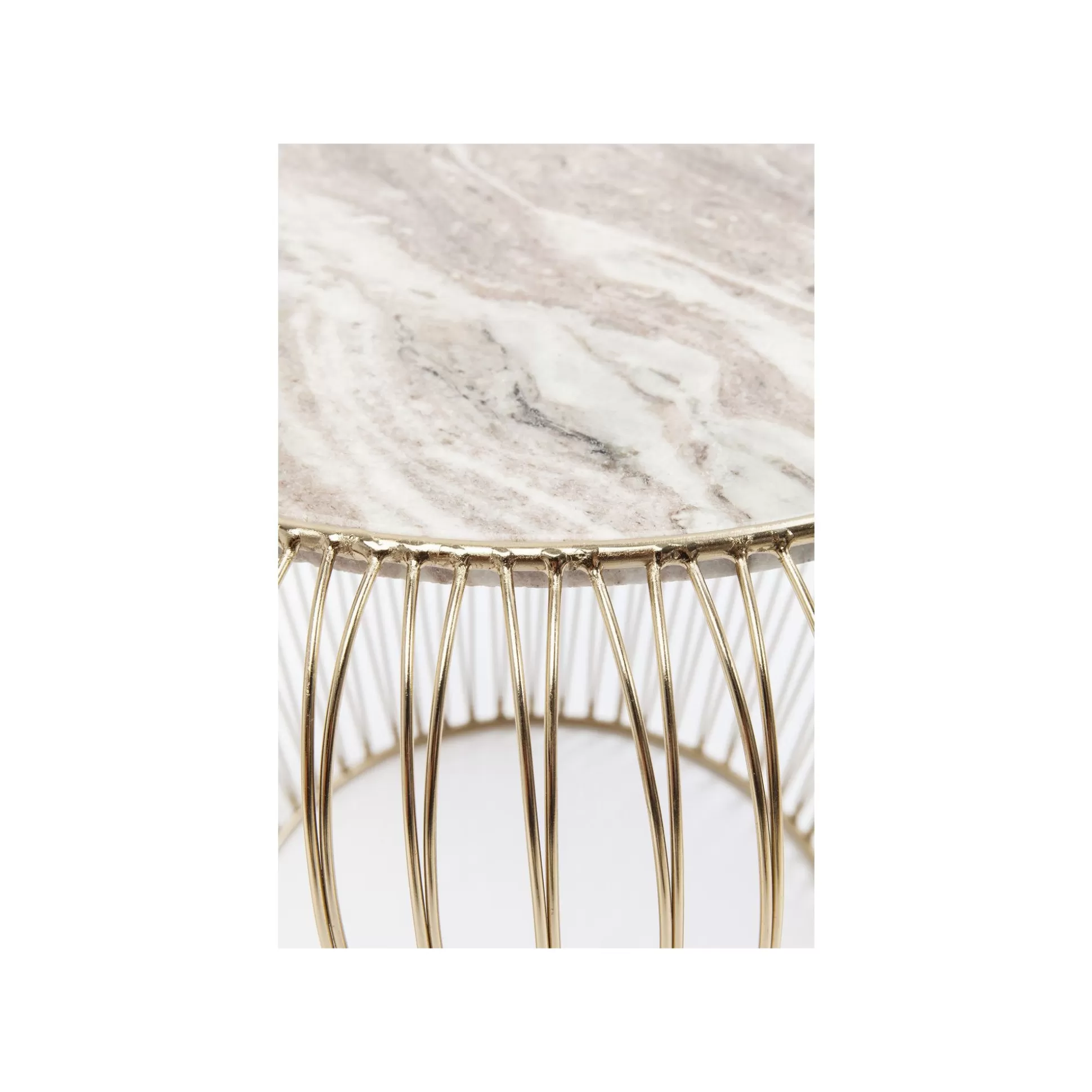 Table D'appoint Beam Dorée Marbre Gris 43cm ^KARE Design Shop
