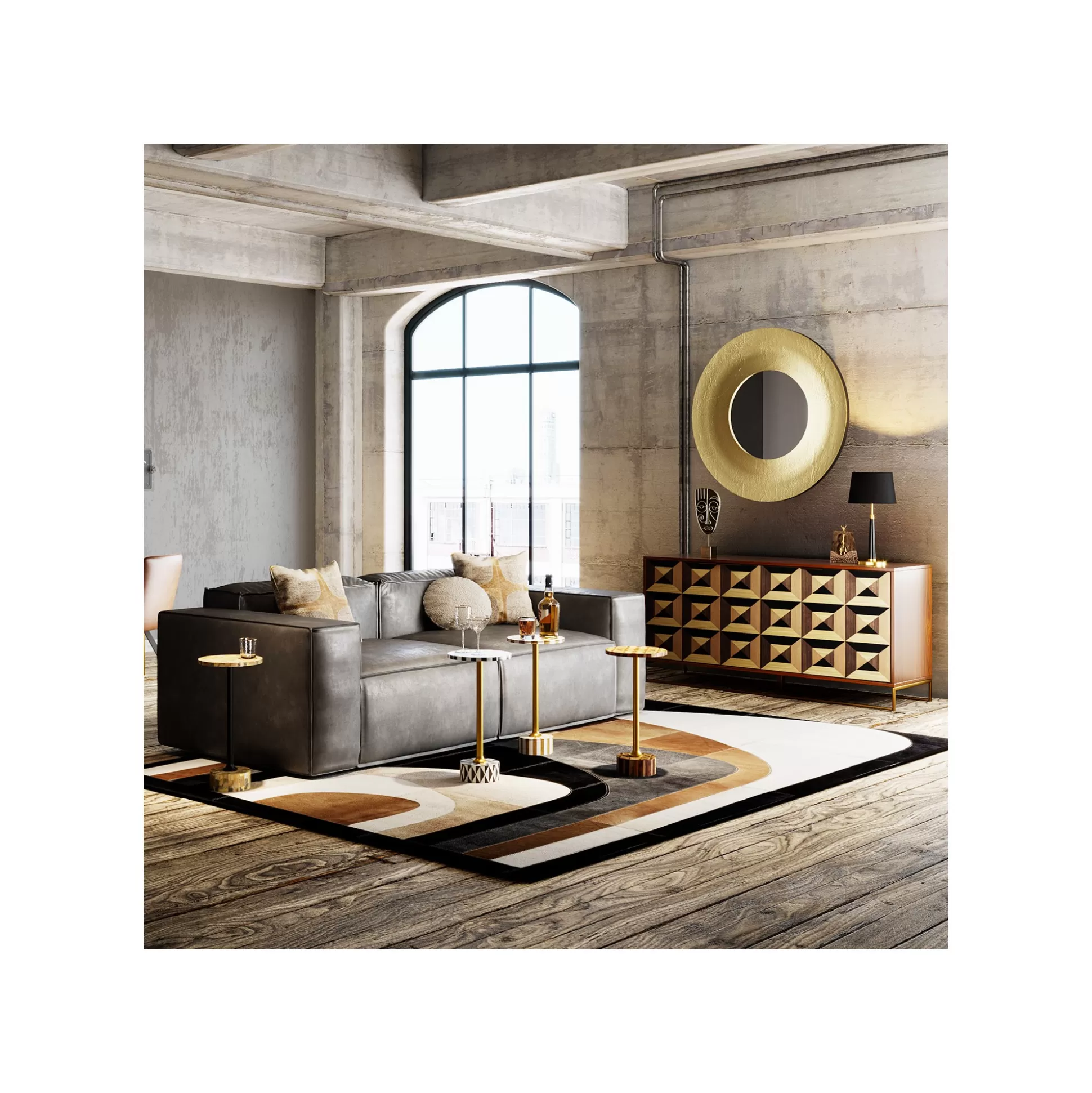 Table D'appoint Domero Cirque 25cm Blanche Et Dorée ^KARE Design Online