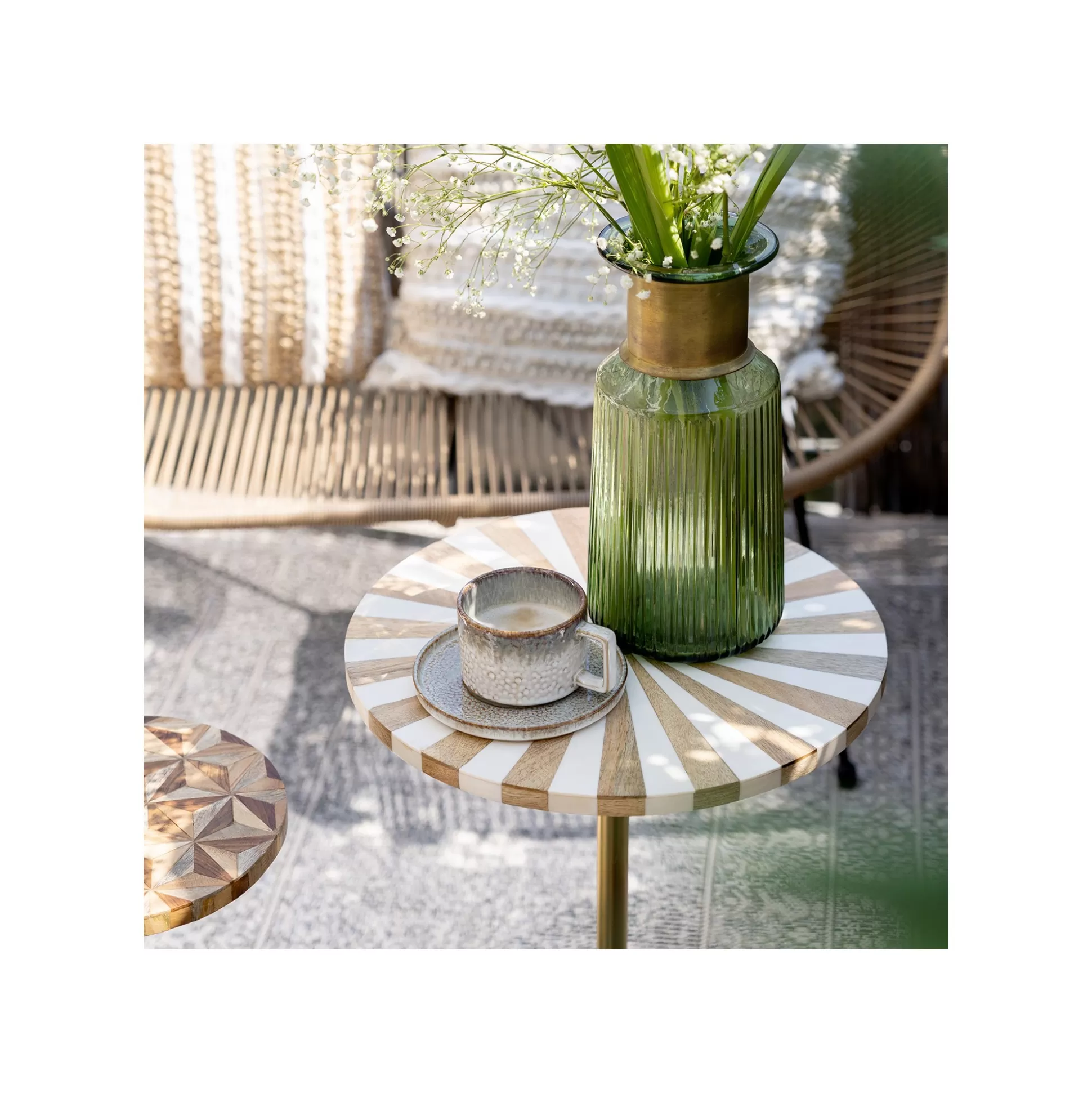 Table D'appoint Domero Cirque 40cm Blanche Et Dorée ^KARE Design Cheap