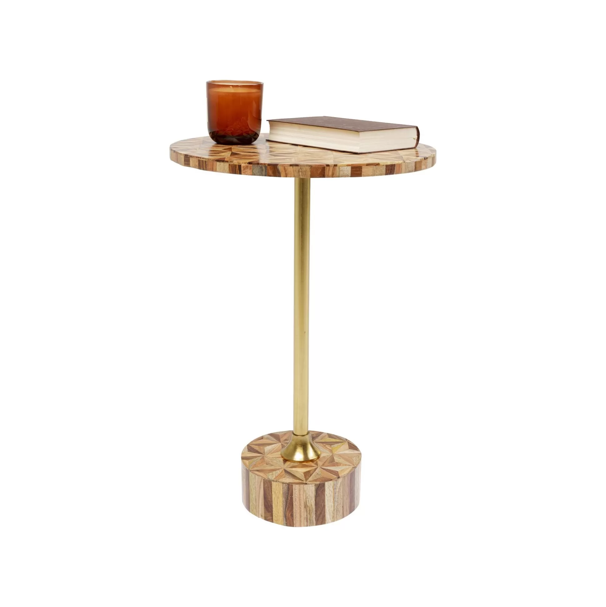 Table D'appoint Domero Geo 40cm Marron Et Dorée ^KARE Design Fashion