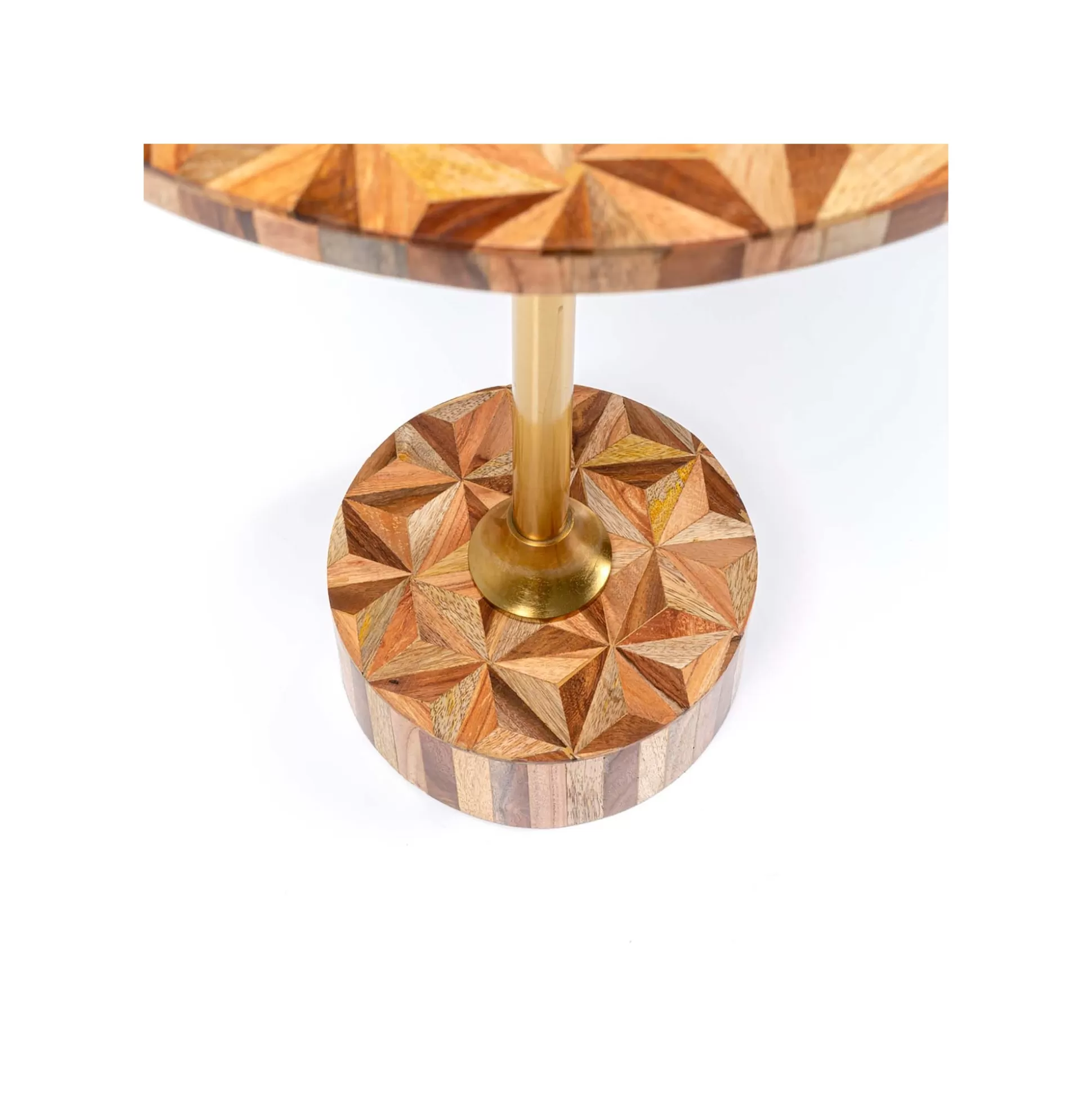 Table D'appoint Domero Geo 40cm Marron Et Dorée ^KARE Design Fashion