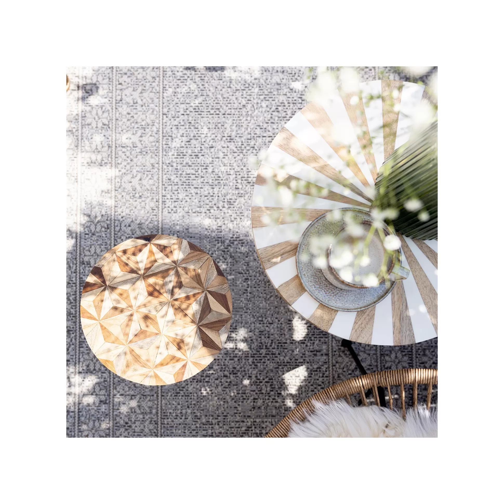 Table D'appoint Domero Geo 25cm Marron Et Dorée ^KARE Design Flash Sale