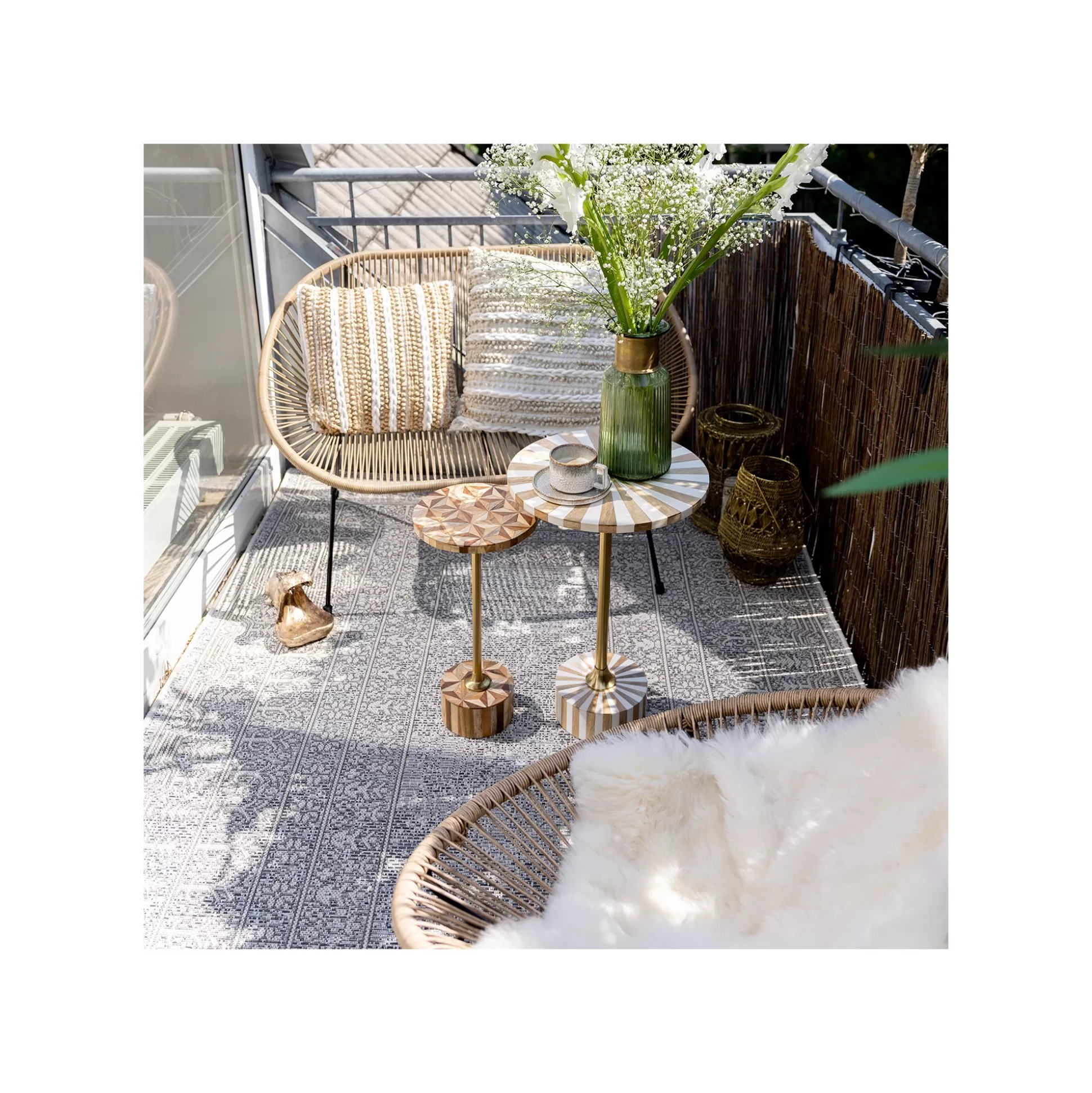 Table D'appoint Domero Geo 25cm Marron Et Dorée ^KARE Design Flash Sale