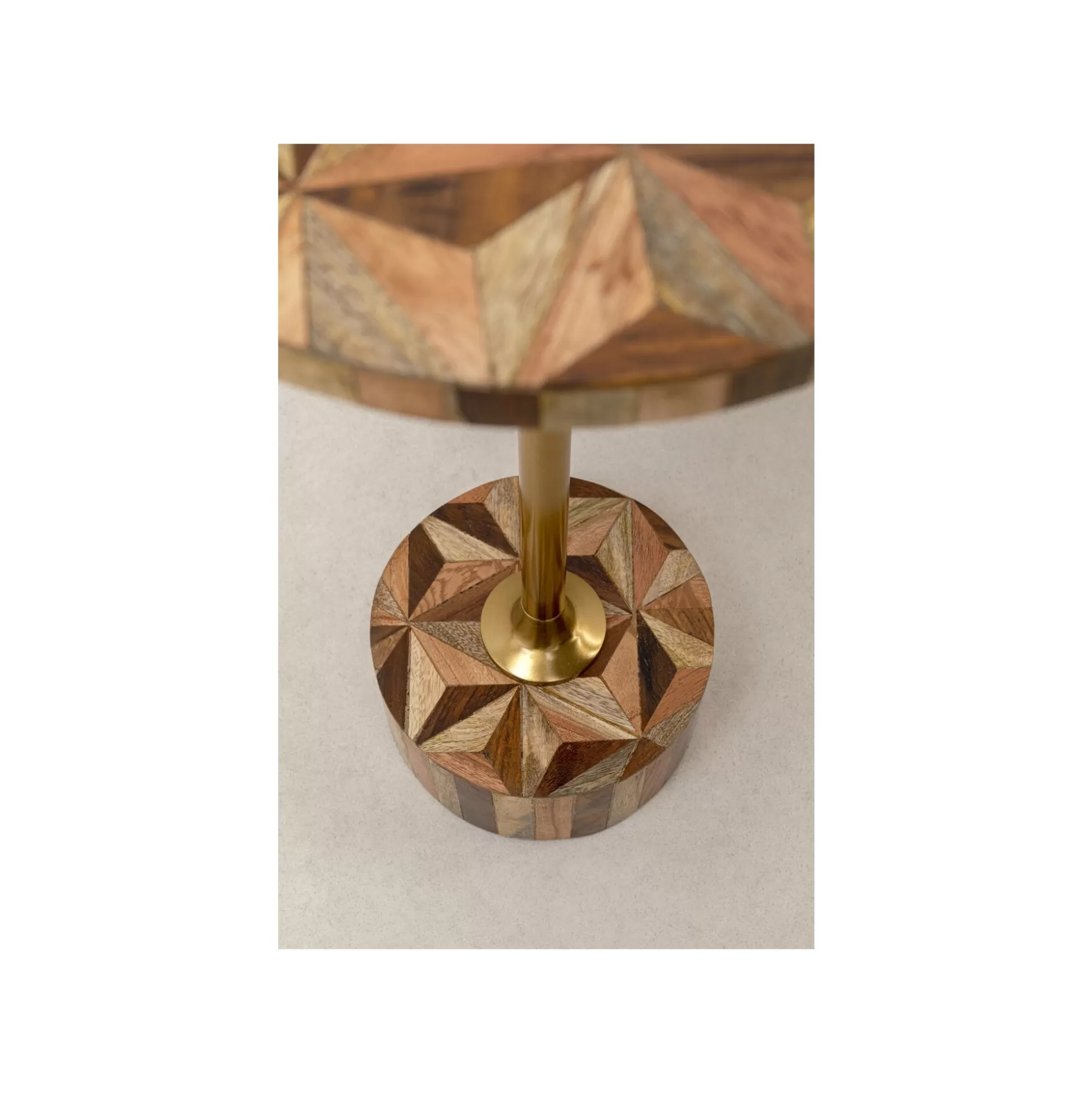 Table D'appoint Domero Geo 25cm Marron Et Dorée ^KARE Design Flash Sale
