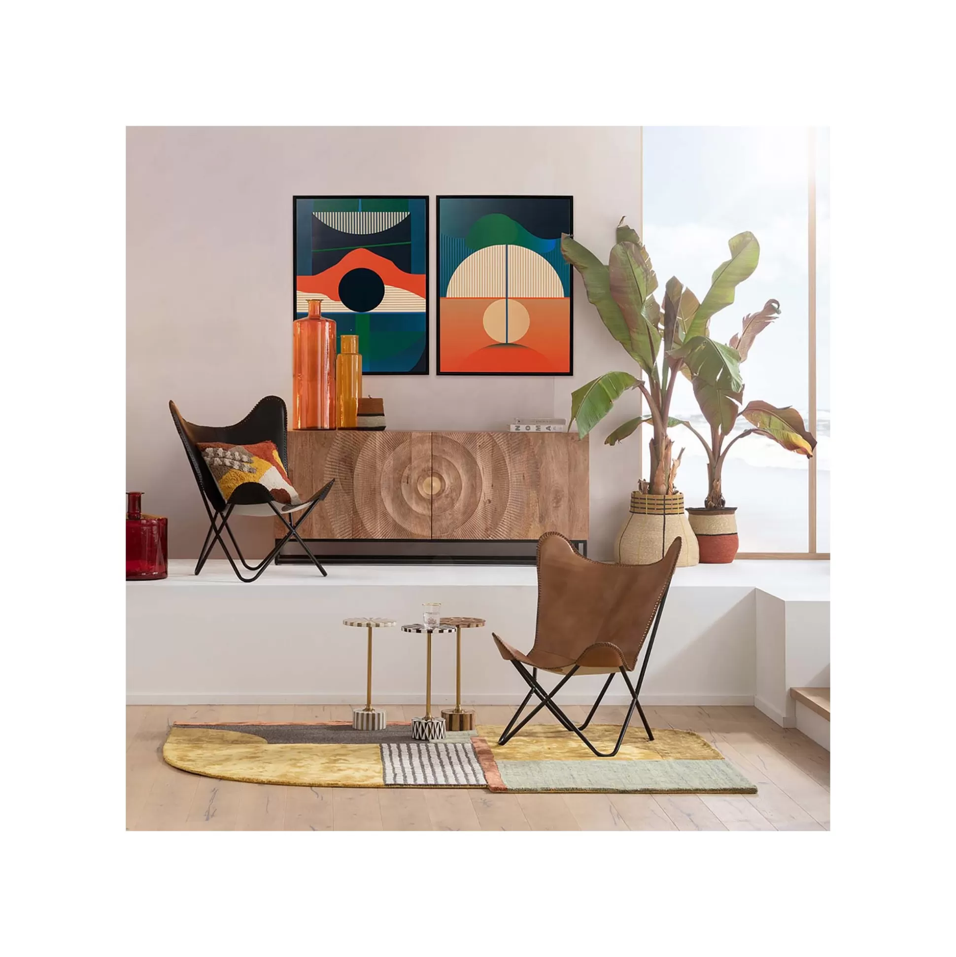 Table D'appoint Domero Star 40cm Marron Et Blanche ^KARE Design Best