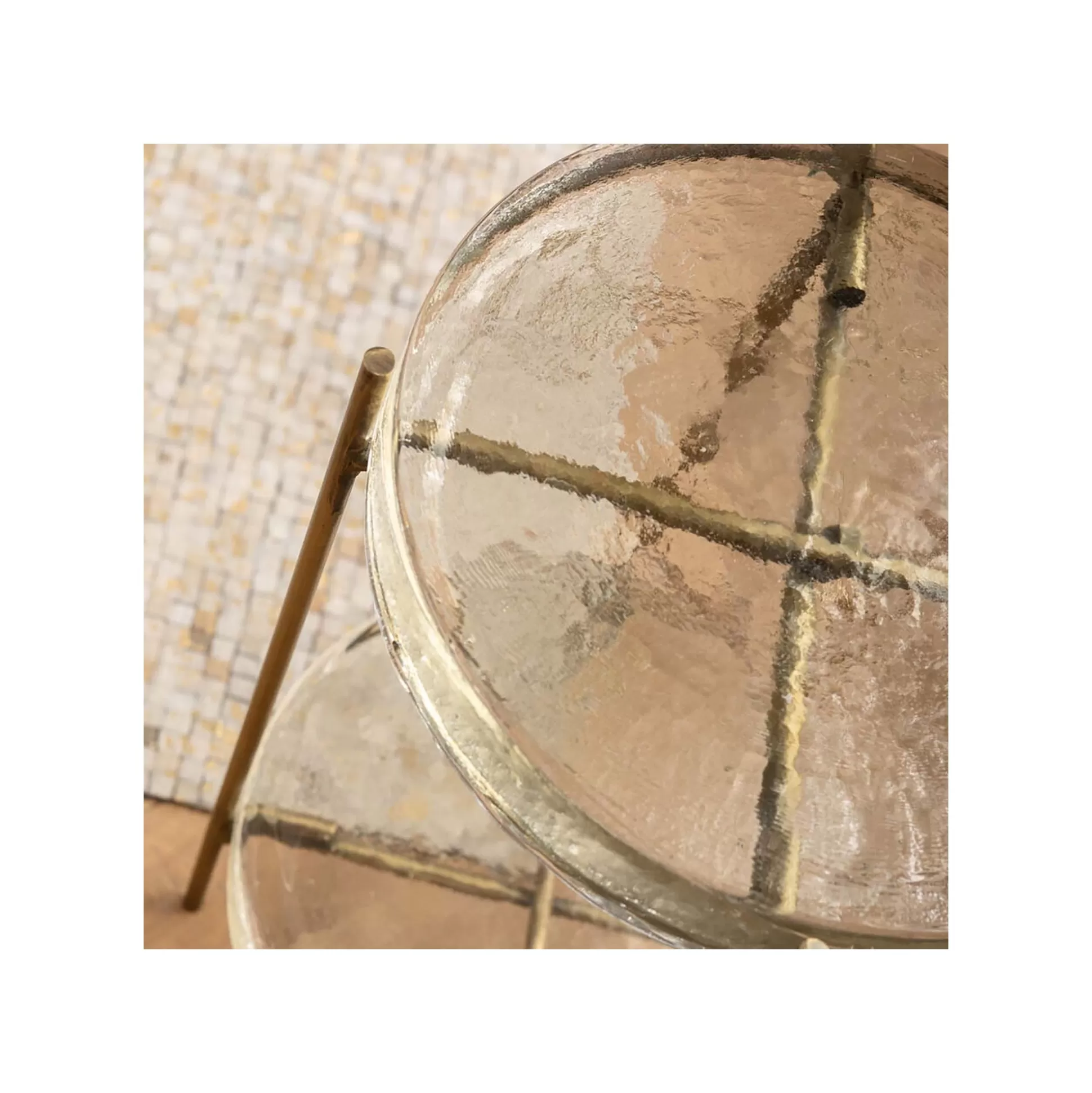 Table D'appoint Ice Double 30cm Pieds Dorés ^KARE Design Outlet