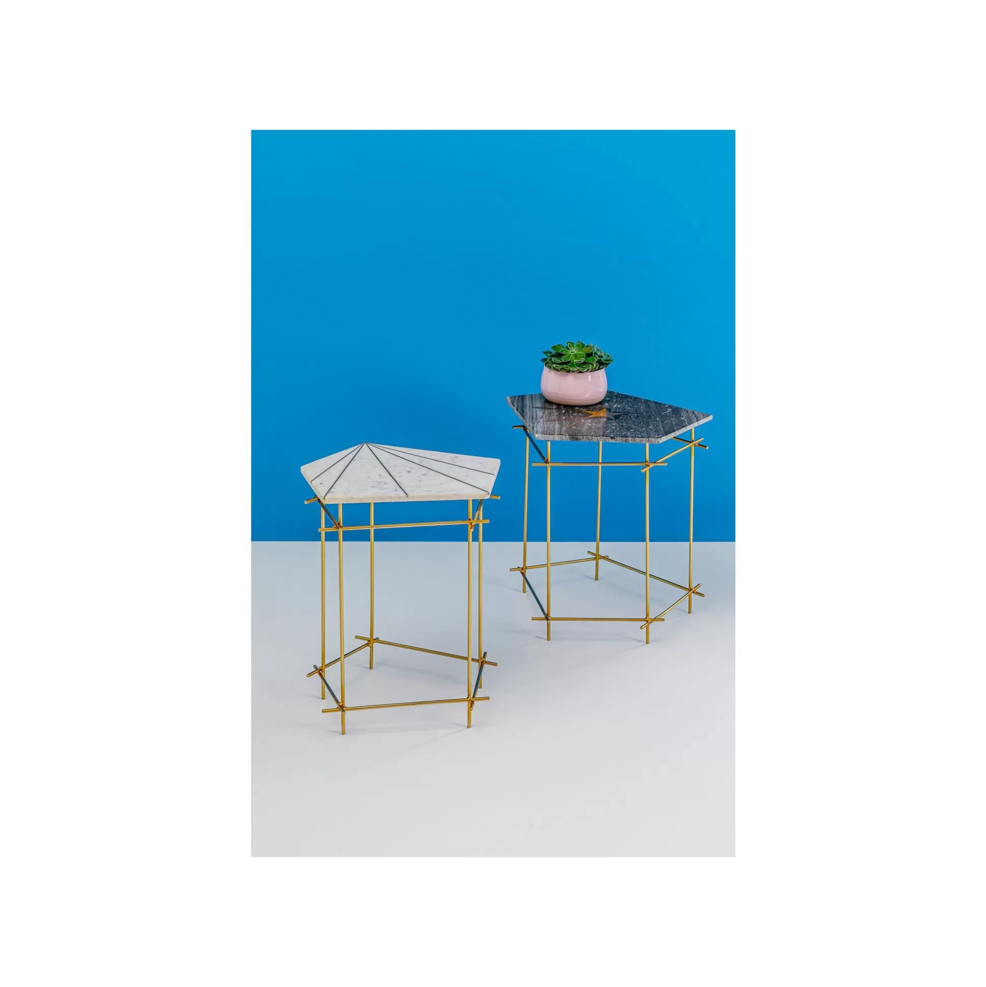 Table D'appoint Mystic Pentagon Grise 52cm ^KARE Design Cheap