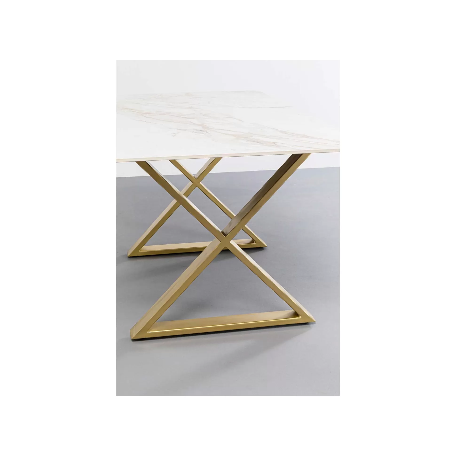 Table Eternity Cross Blanche Et Dorée 160x80cm ^KARE Design Store