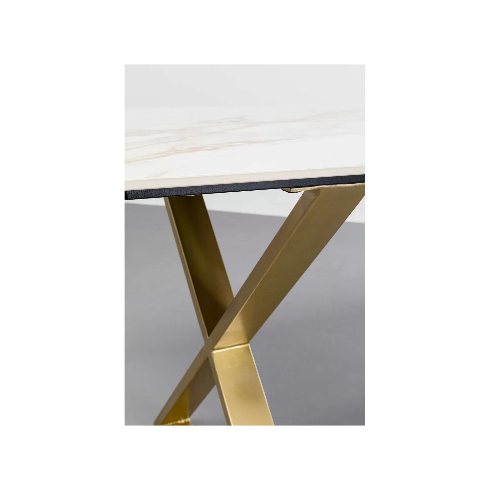 Table Eternity Cross Blanche Et Dorée 160x80cm ^KARE Design Store