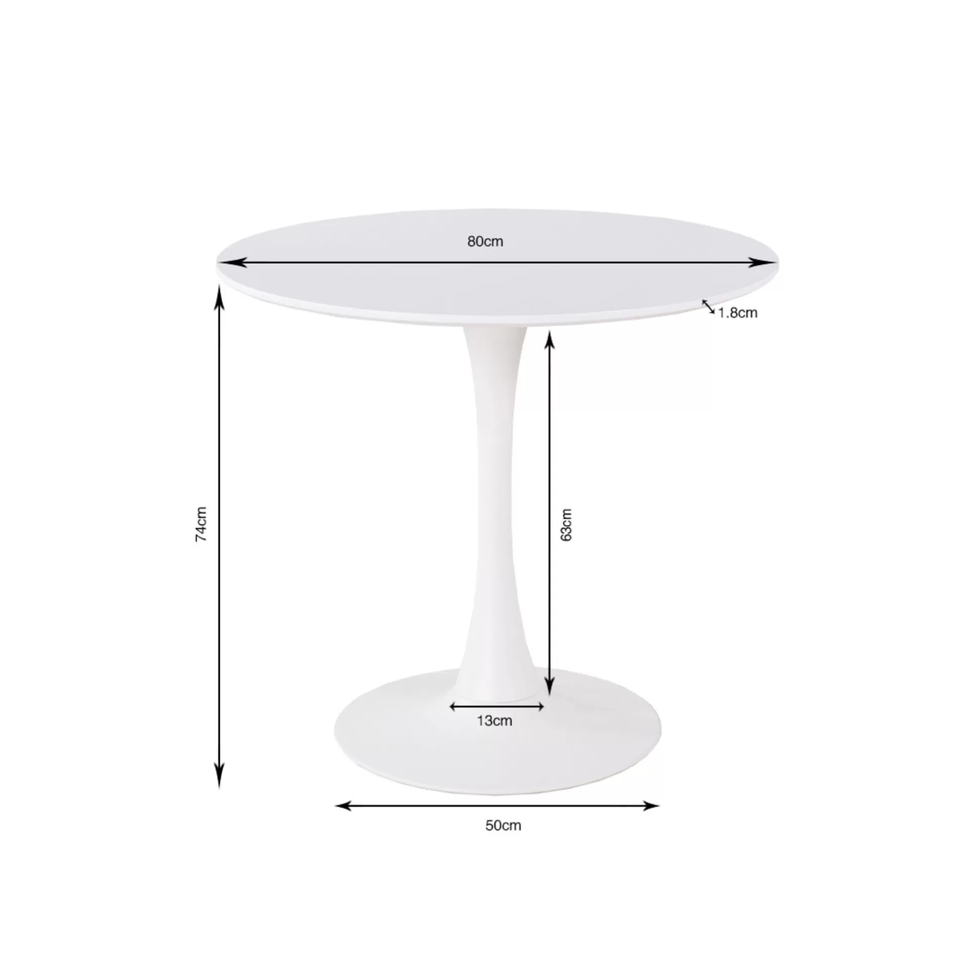 Table Schickeria 80cm Effet Marbre Blanc Et Noire ^KARE Design Fashion