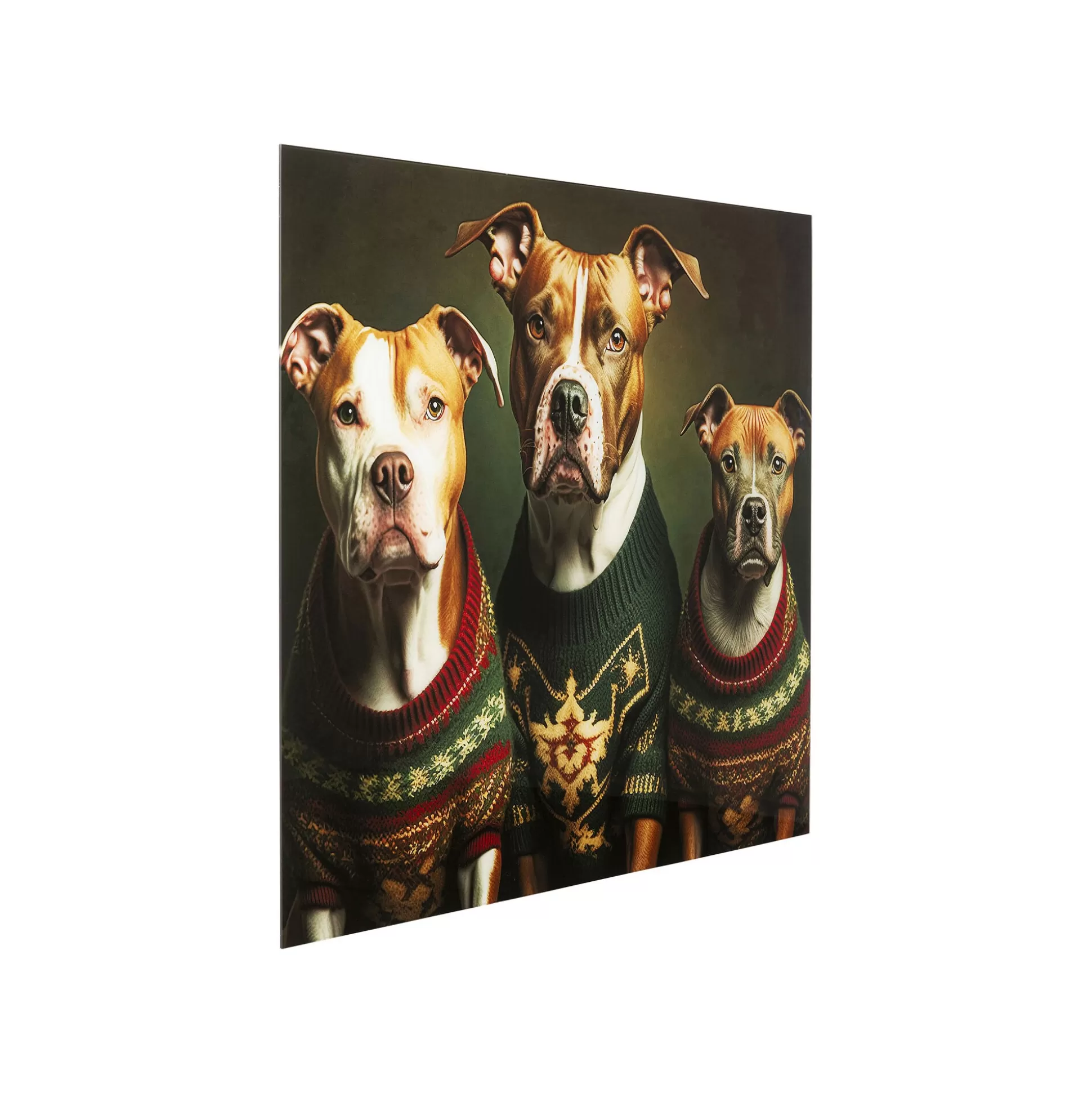 Tableau En Verre Chiens Pulls De Noël 110x90cm ^KARE Design Cheap