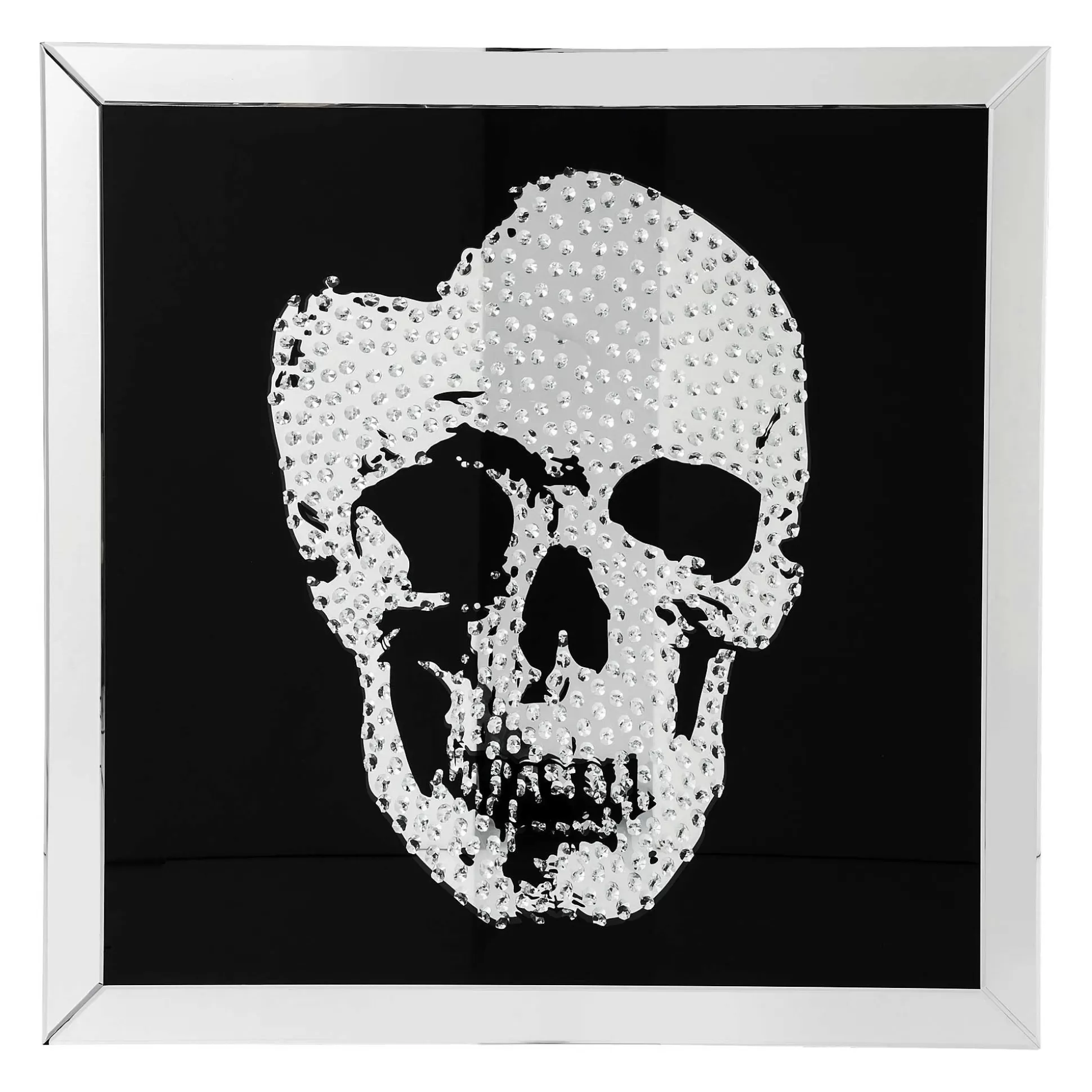 Tableau Miroir Crâne Cristaux 100x100cm ^KARE Design Store