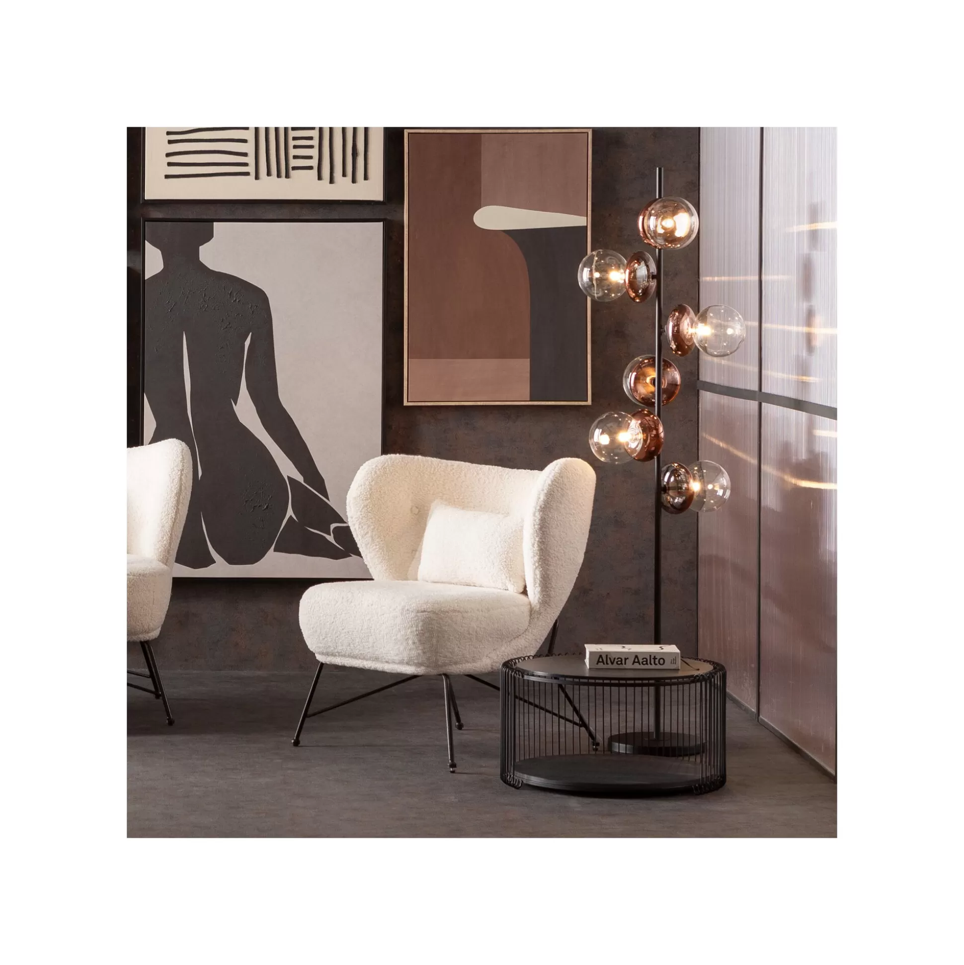 Tables Basses Wire Double Bois Noir Set De 2 ^KARE Design Cheap